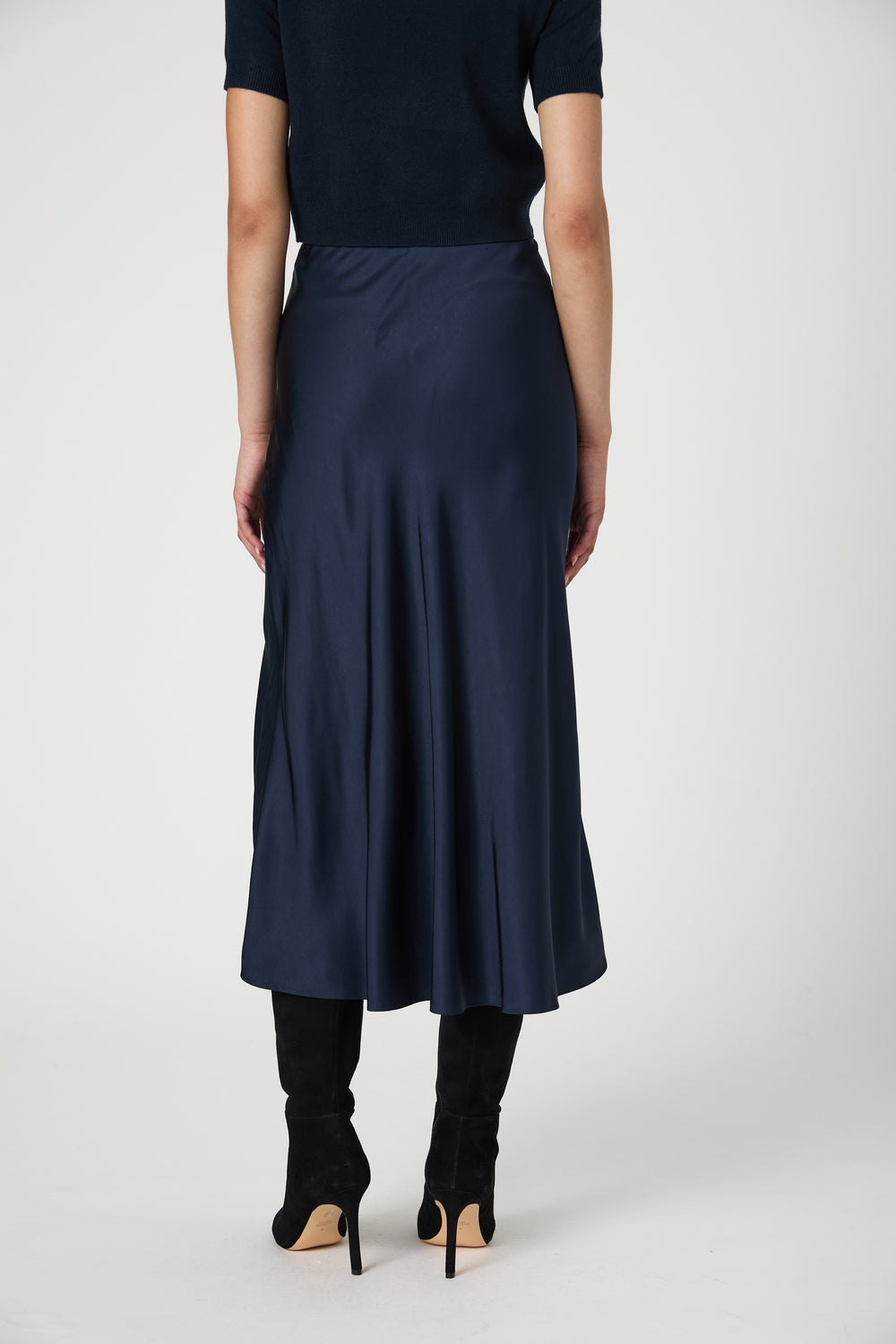 Ennis Satin Skirt Marine French Connection US