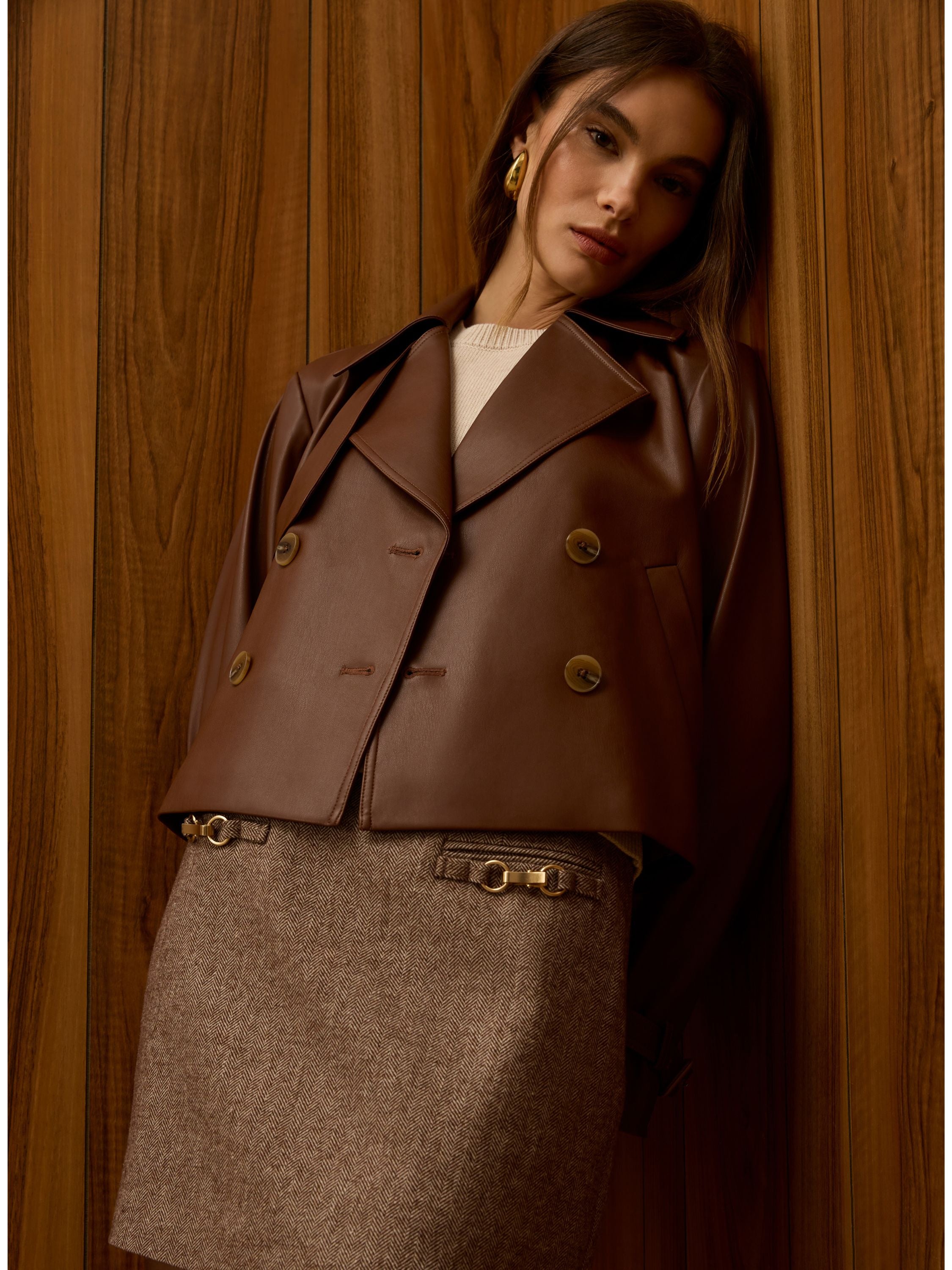 PORTO FAUX LEATHER CROPPED JACKET VIEW 4 | Coats & Jackets