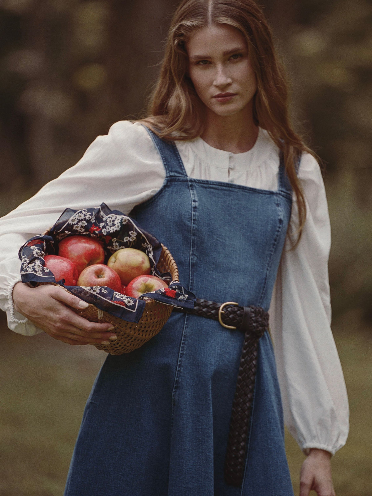 DELANCEY DENIM FLARE MIDI DRESS VIEW 5
