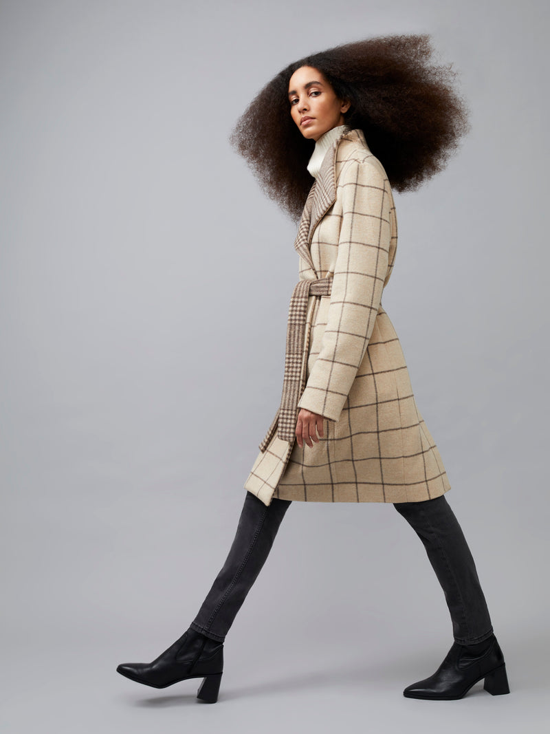Taupe Belted Faux Fur Coat, Coats & Jackets