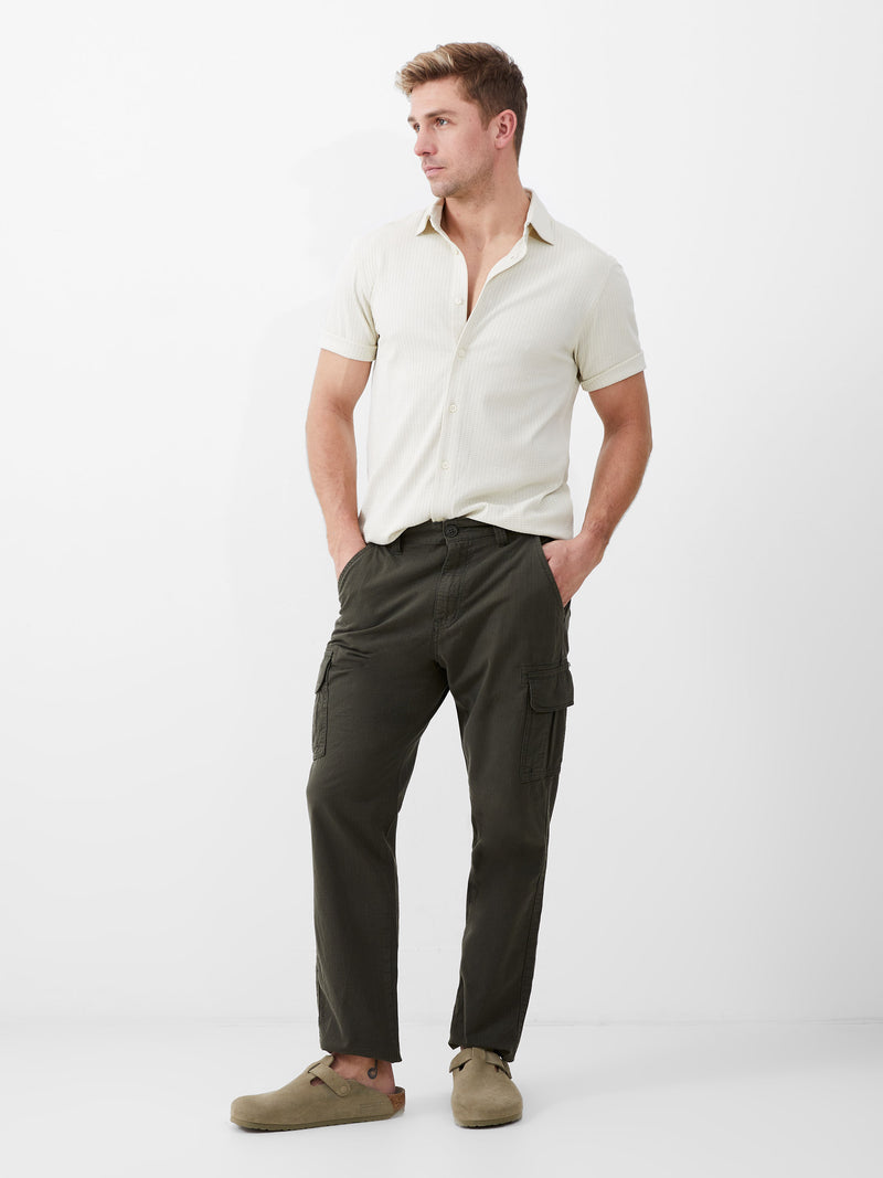 Ripstop Cargo Trousers Olive French Connection US