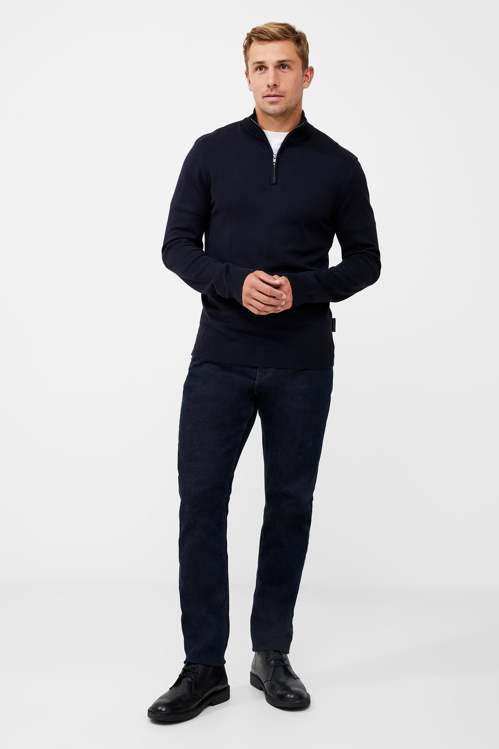Half Zip Sweater Dark Navy French Connection US