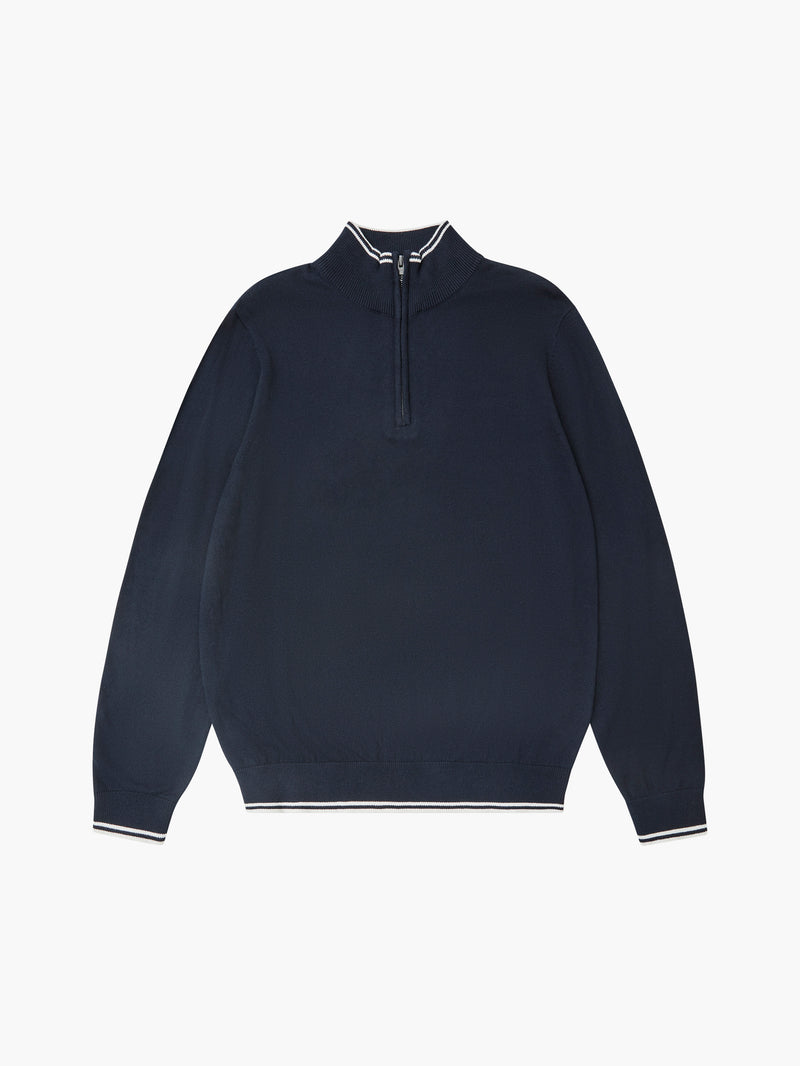 Tipped Half Zip Sweater Dark Navy | French Connection US