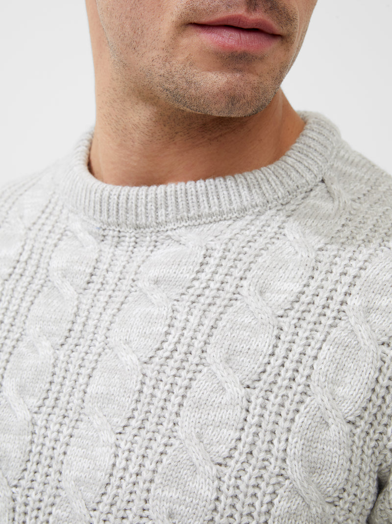 Soft Cable Knit Crewneck Sweater Ecru Mel | French Connection US