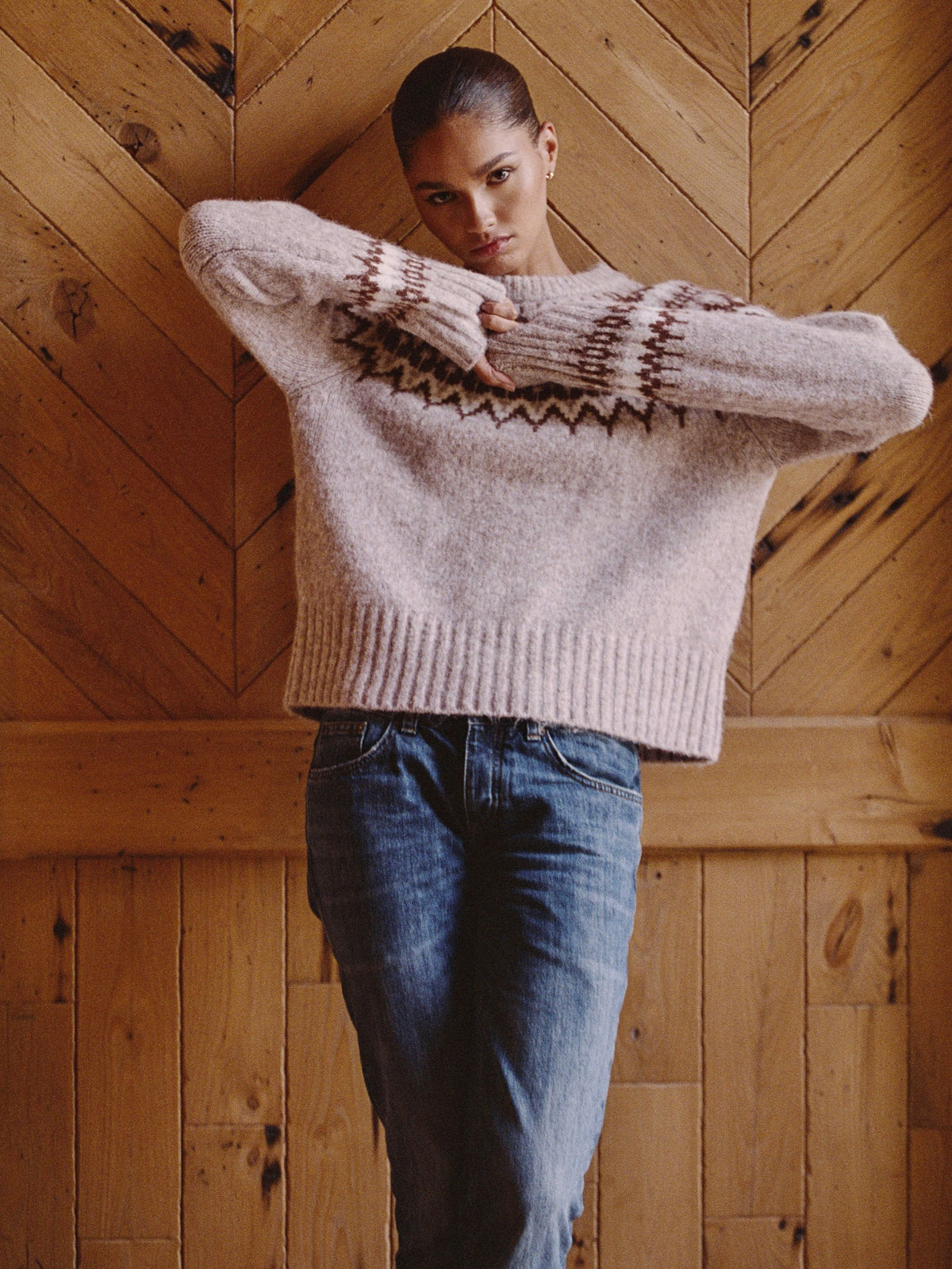 FAIR ISLE CHUNKY CREW NECK SWEATER VIEW 6 | New Arrivals
