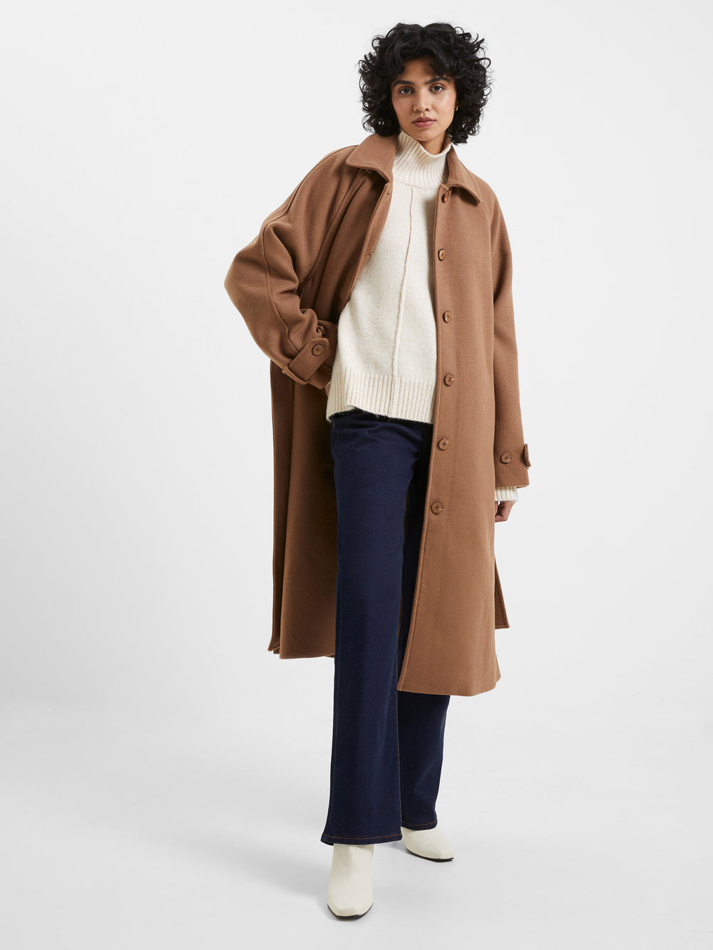 Fawn Felt Coat Tobacco Brown | French Connection US