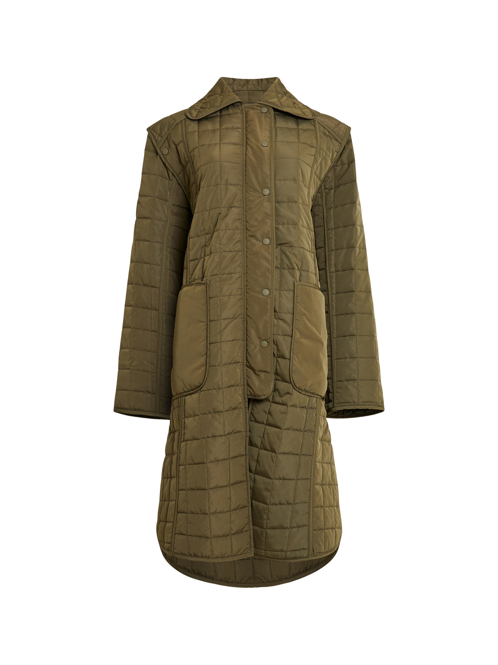 Aris Quilt Coat Olive Night French Connection US