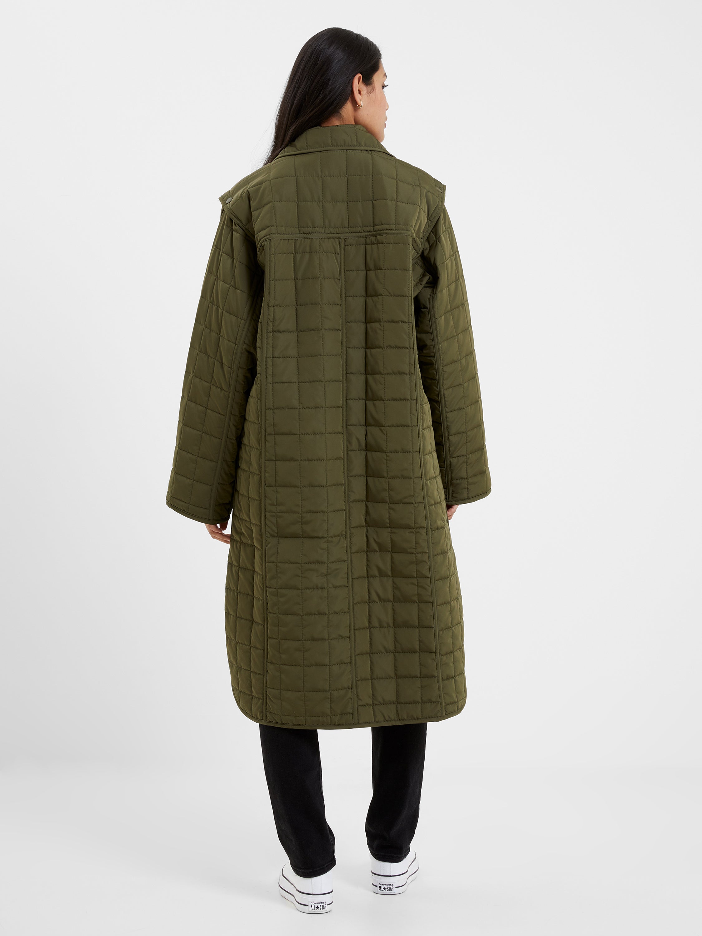 Aris Quilt Coat Olive Night French Connection US