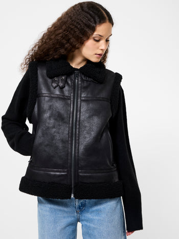 Camry Faux Suede Sleeveless Vest