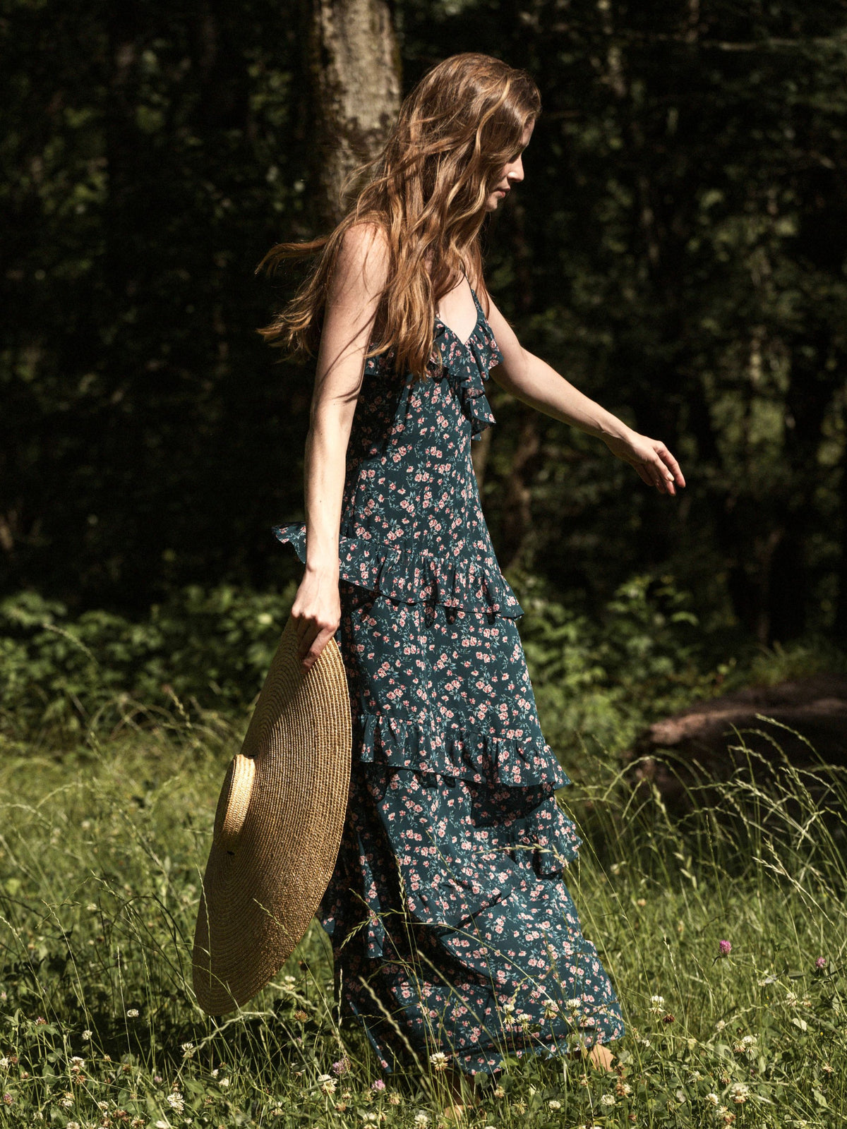 MARINA LUCIA FLEUR RUFFLE MAXI DRESS View 1