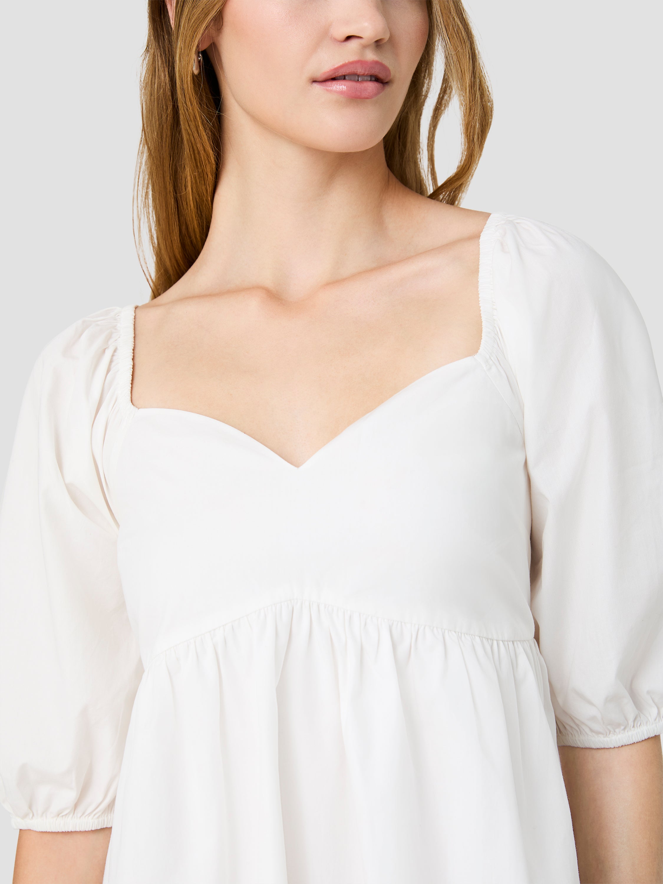 CAMBRIA COTTON PUFF SLEEVE MINI DRESS VIEW 3 | White Dresses