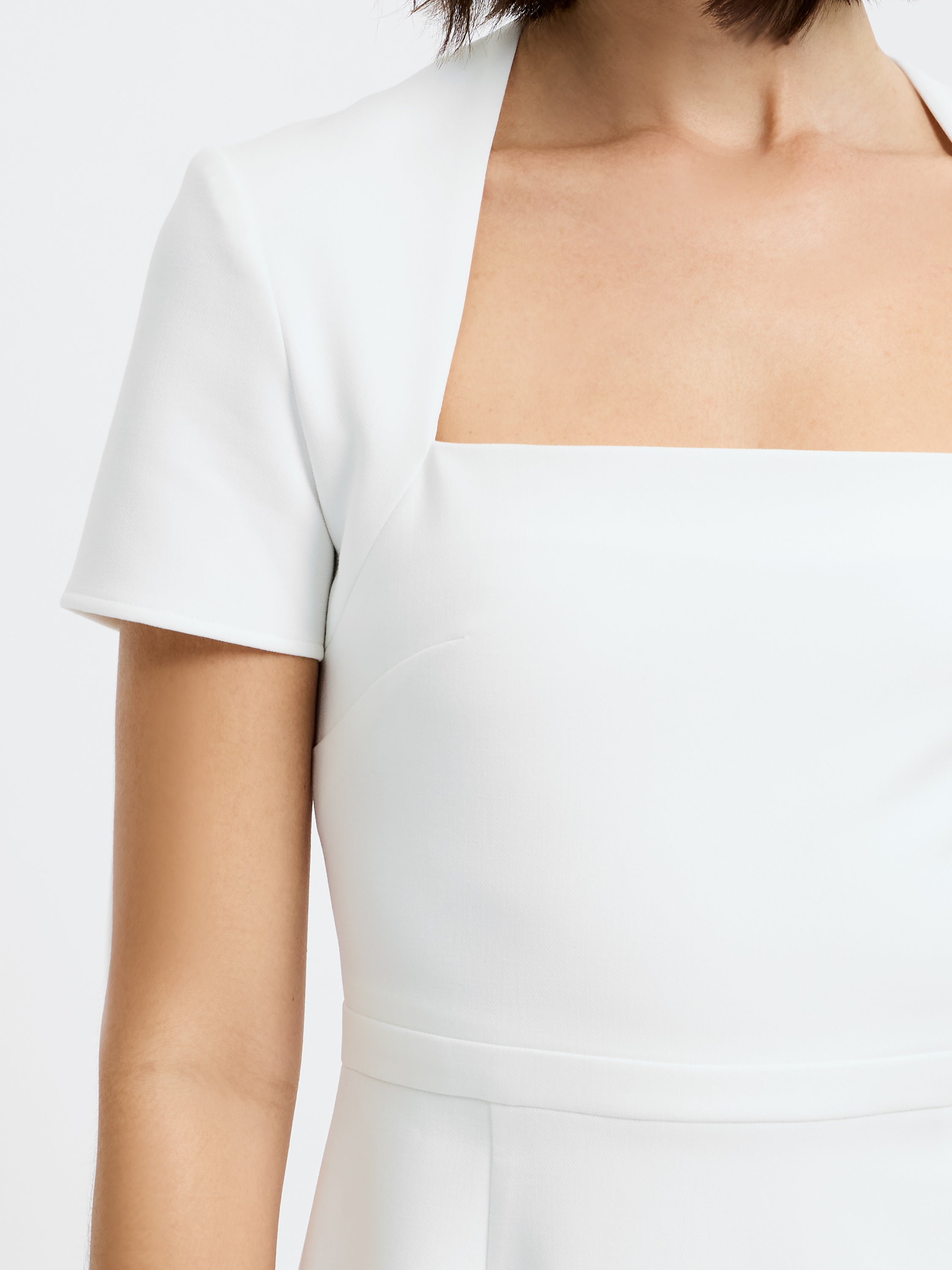 WHISPER SQUARE NECK SHORT SLEEVE MINI DRESS VIEW 3 | Sale