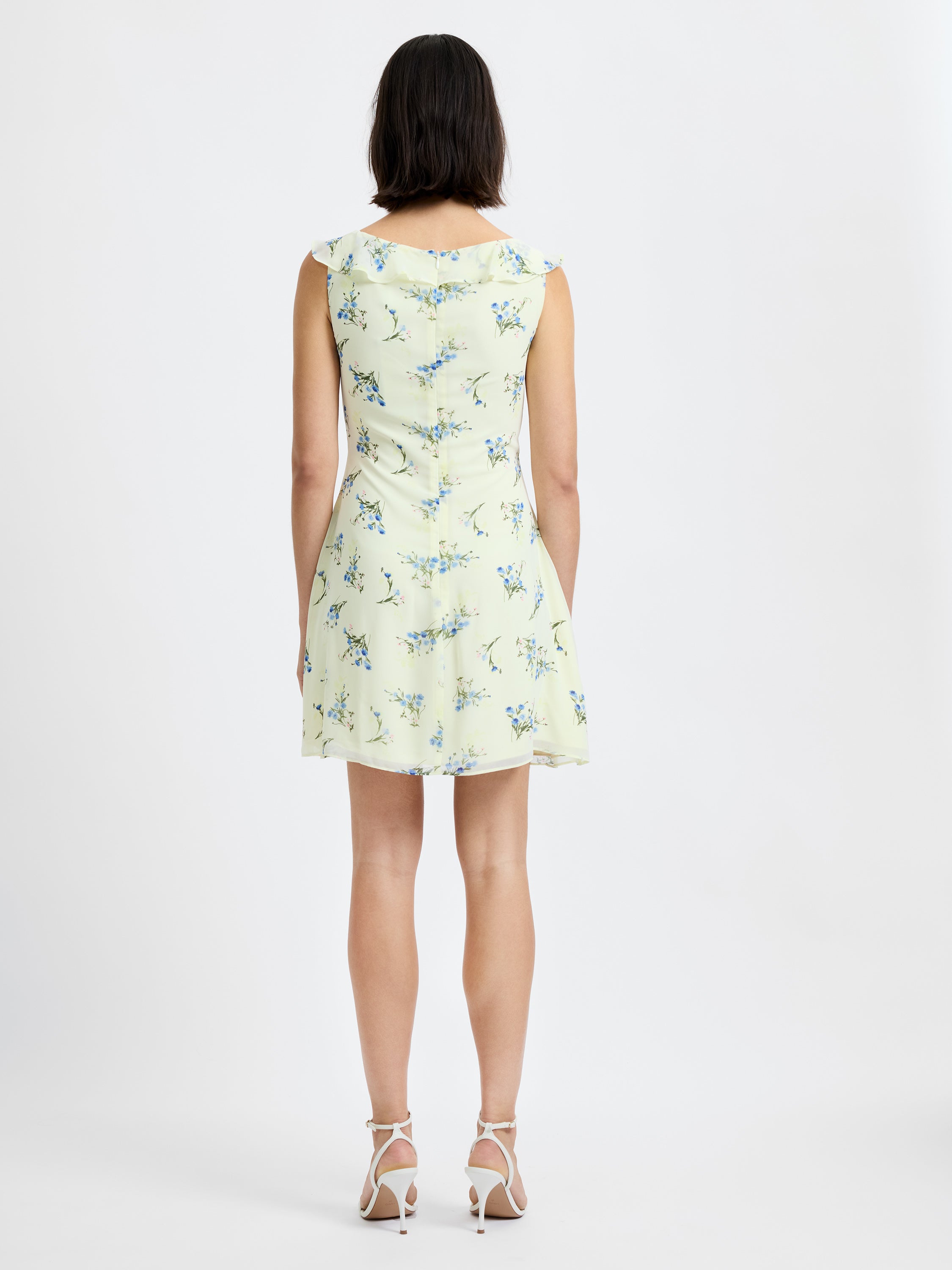 Marina Silky Fleur Mini Dress in Cucumber Crush | French Connection Marina Silky Fleur Mini Dress in Cucumber Crush | French Connection