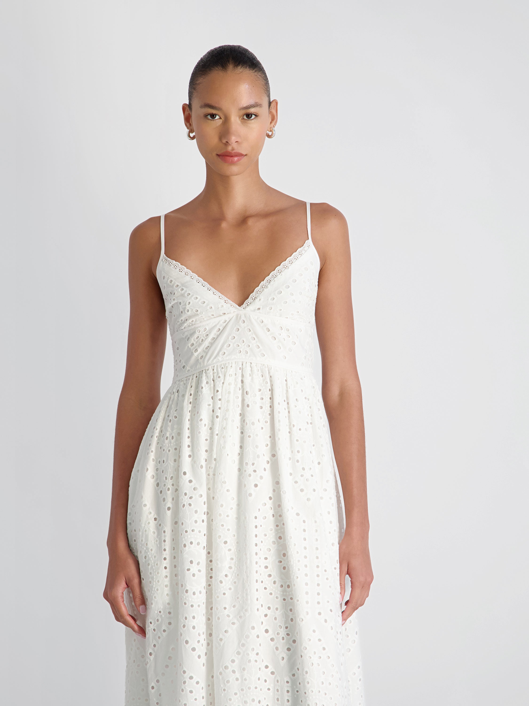 TRINI COTTON EYELET MAXI DRESS View 2 | White Dresses