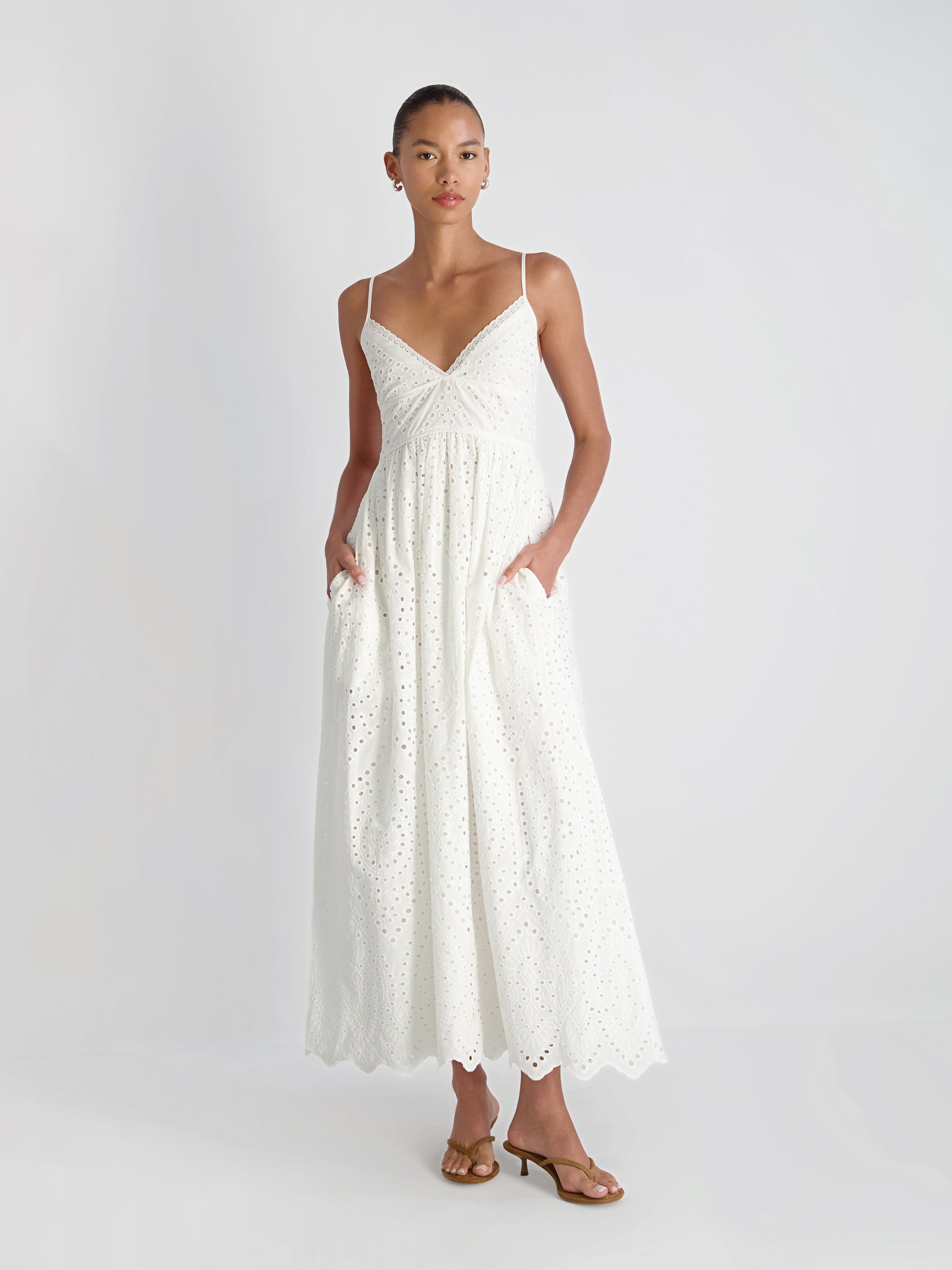 French Connection Trini Eyelet Maxi Dress - Summer White French Connection Trini Eyelet Maxi Dress - Summer White