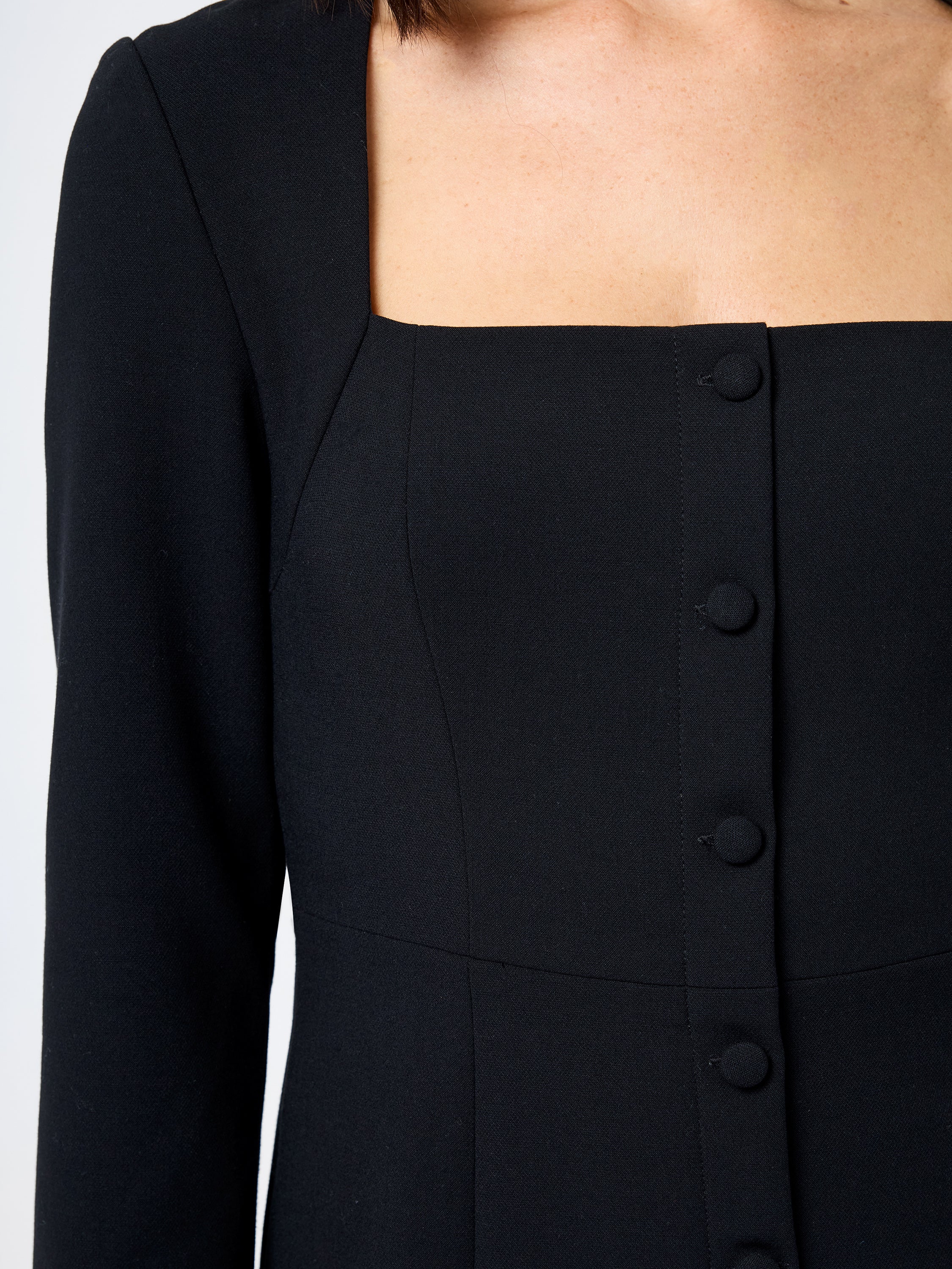 Whisper Square Neck Long Sleeve Mini Dress