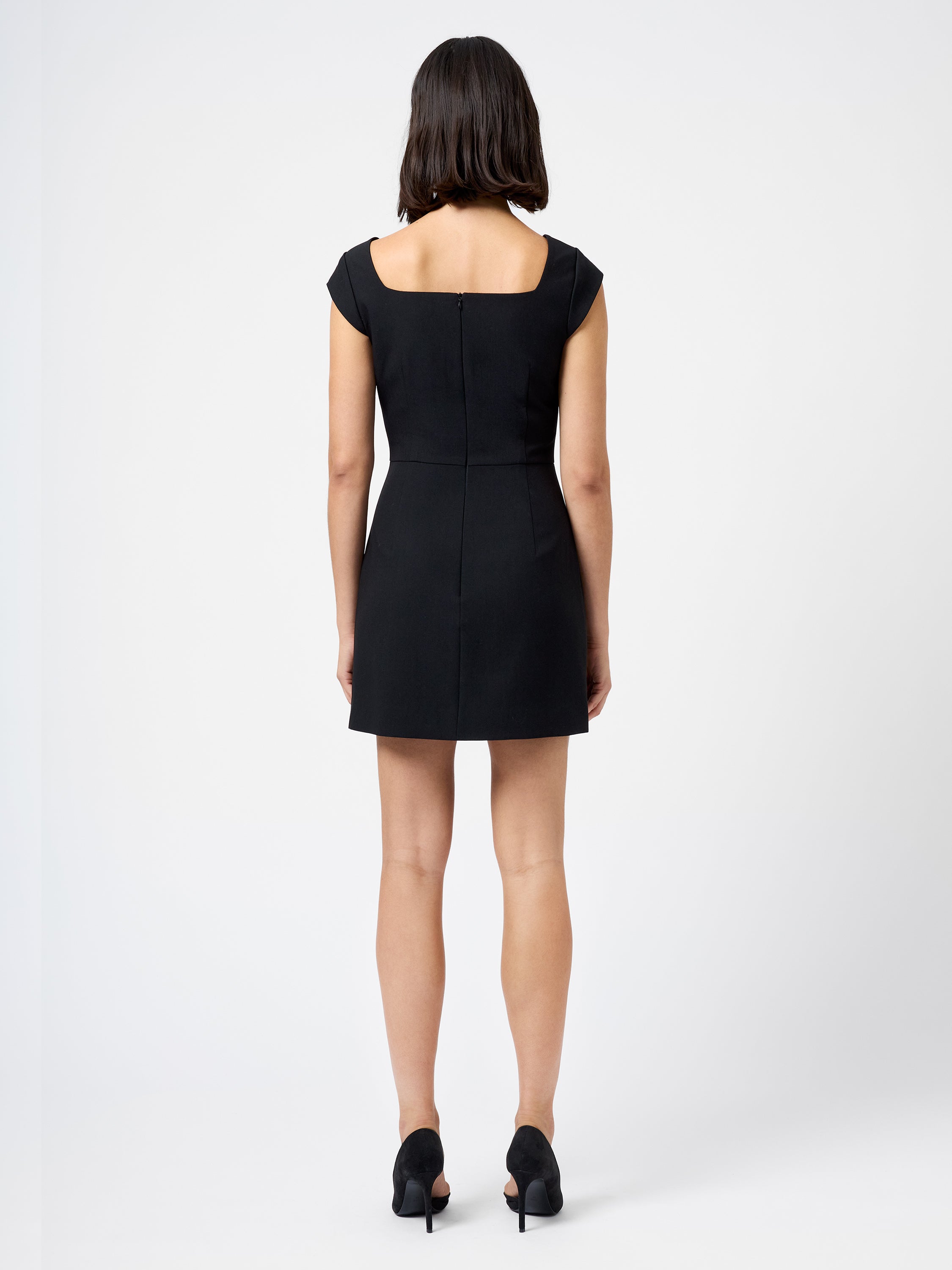 Azra Twill Square Neck Mini Dress