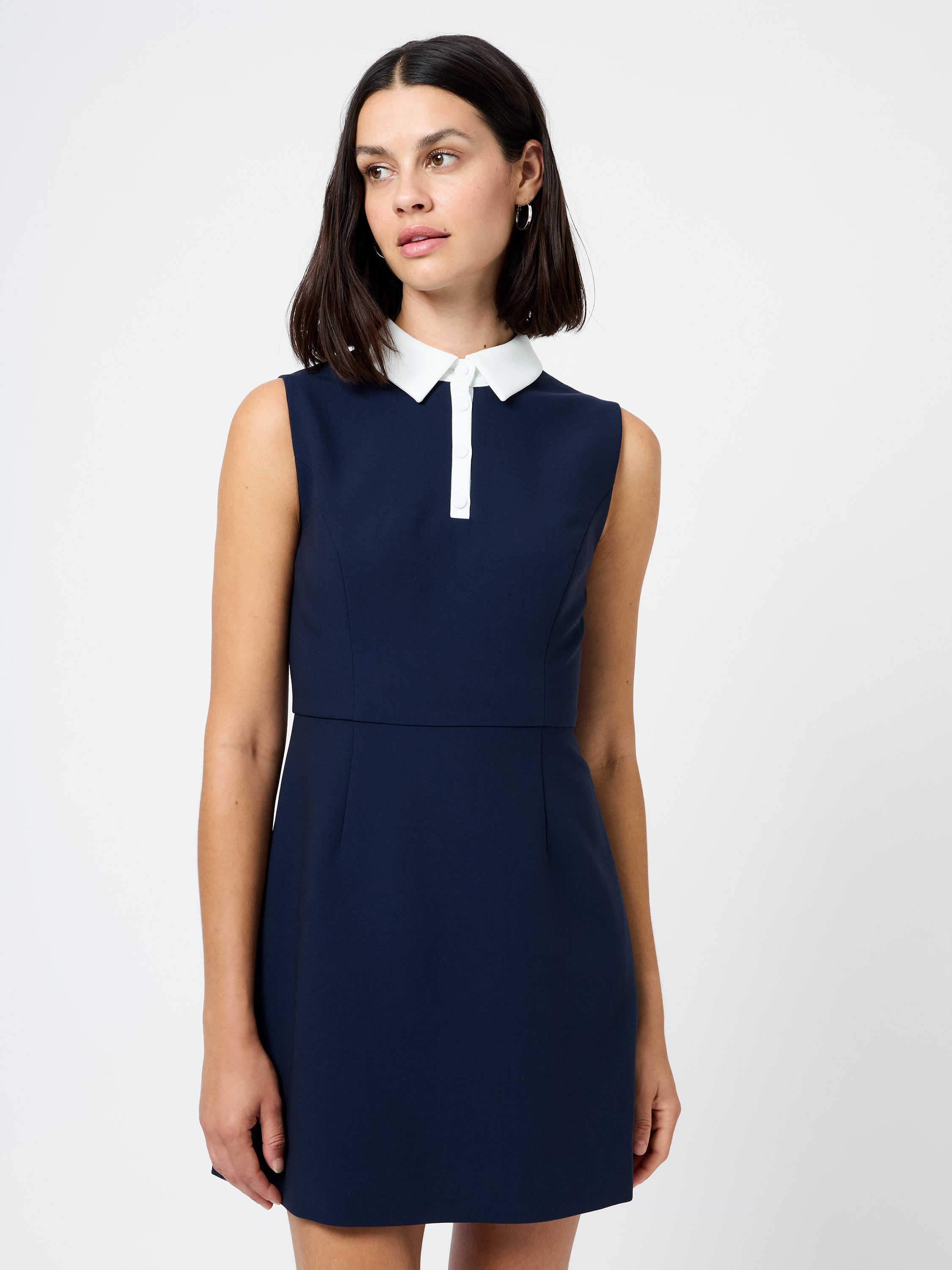 Azra Twill Sleeveless Mini Dress