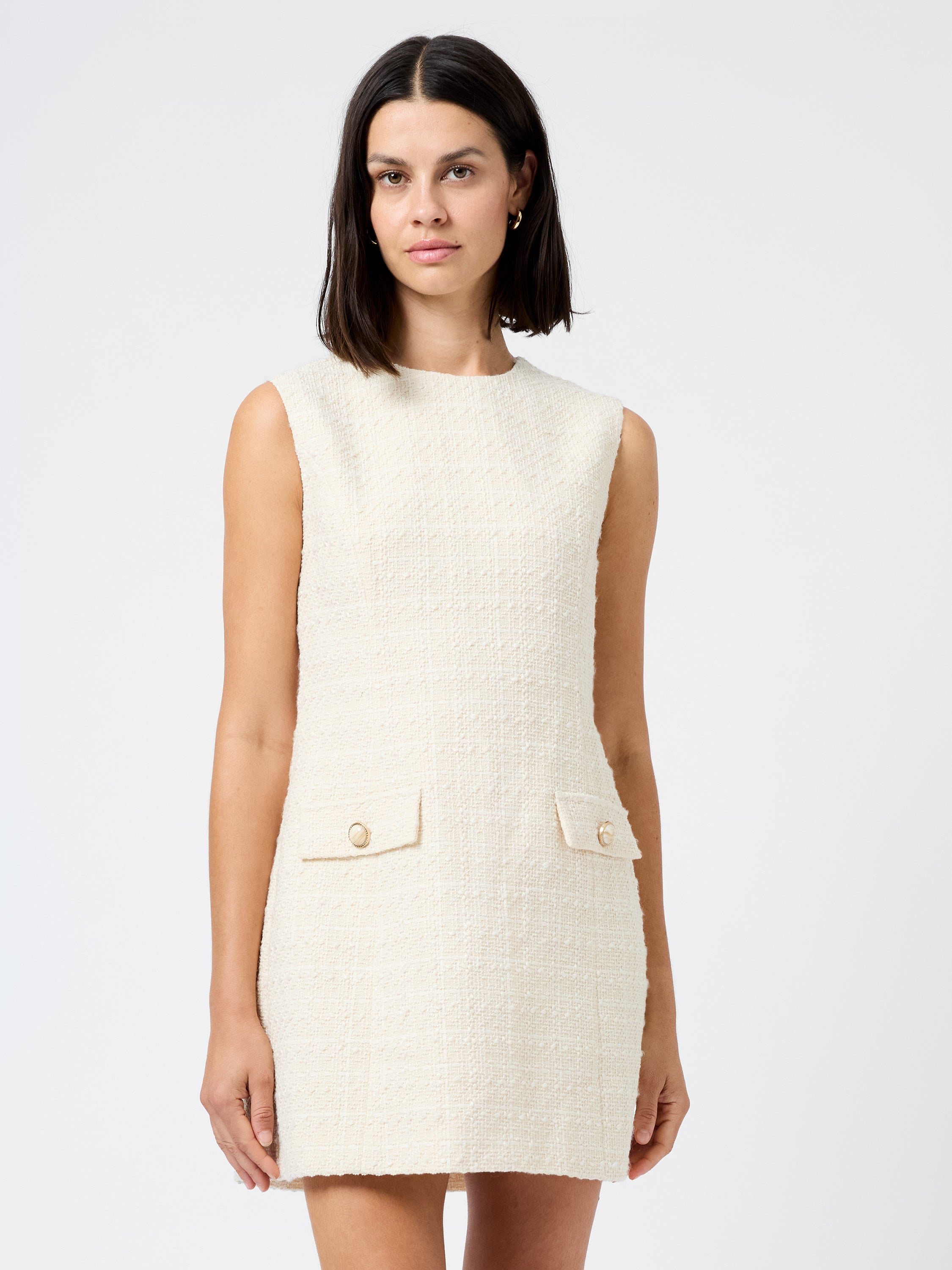 STRUCTURED TWEED MINI DRESS View 2 | Sale
