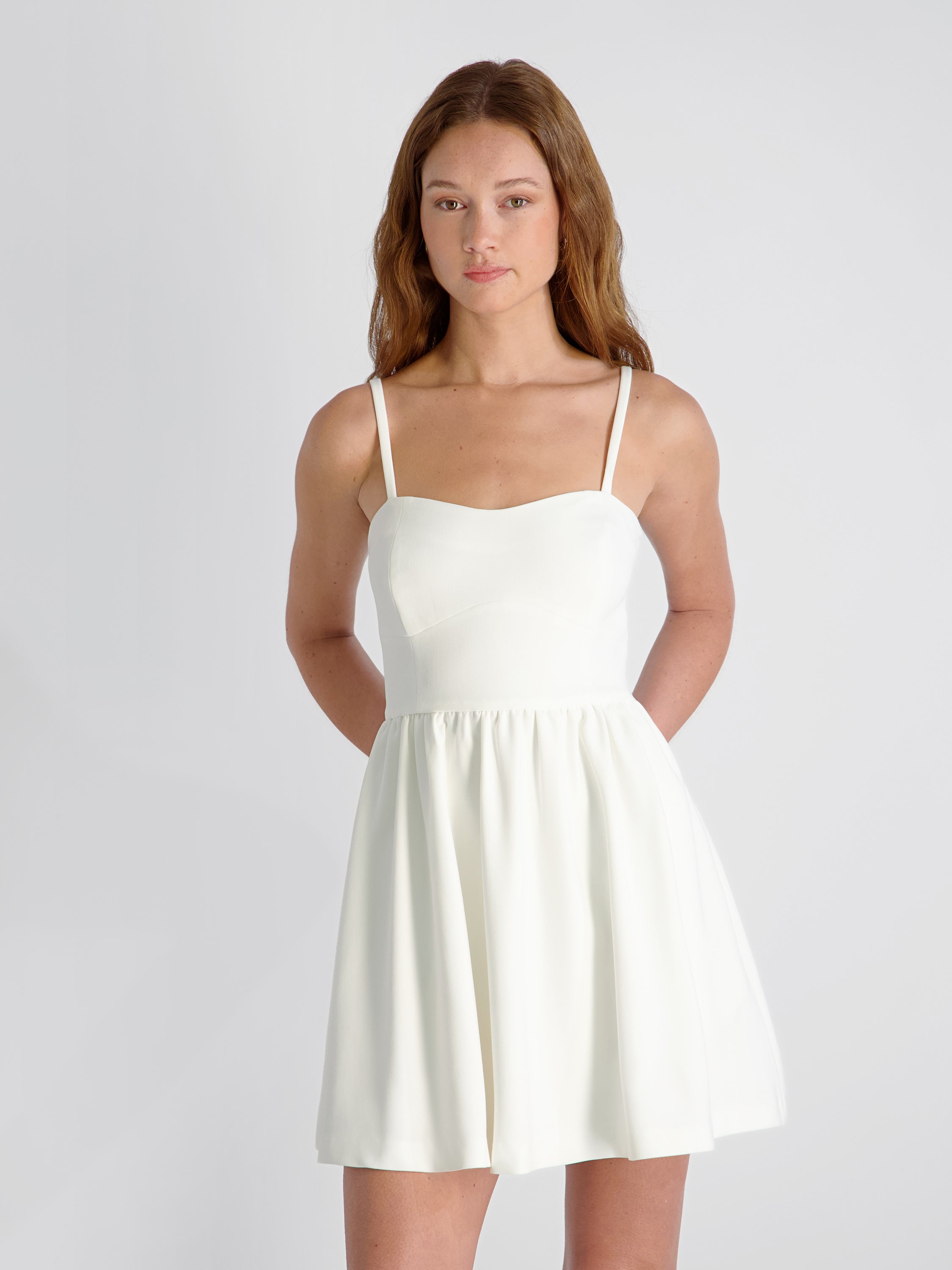 WHISPER MULTI SEAM STRAPPY MINI DRESS View 1 | White Dresses