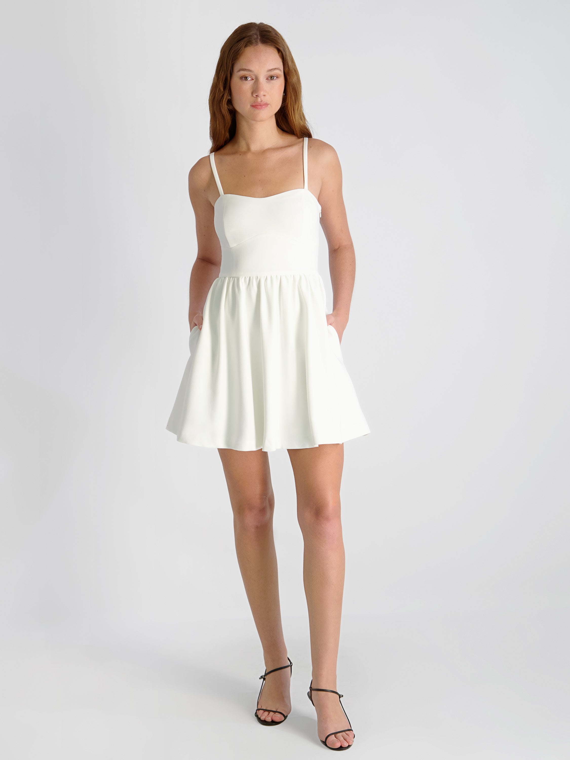 WHISPER MULTI SEAM STRAPPY MINI DRESS VIEW 5