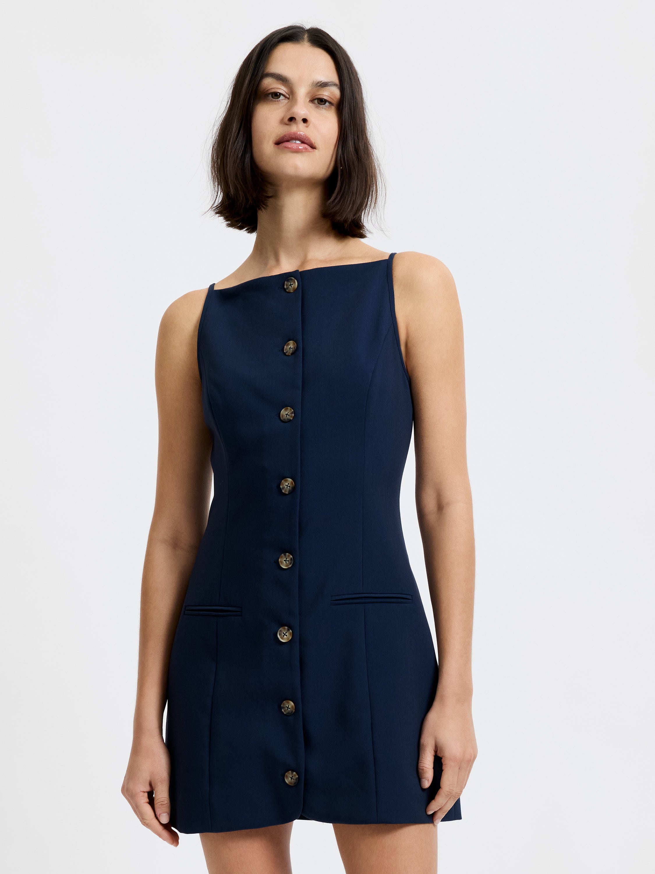 Azra Twill Square Neck Dress
