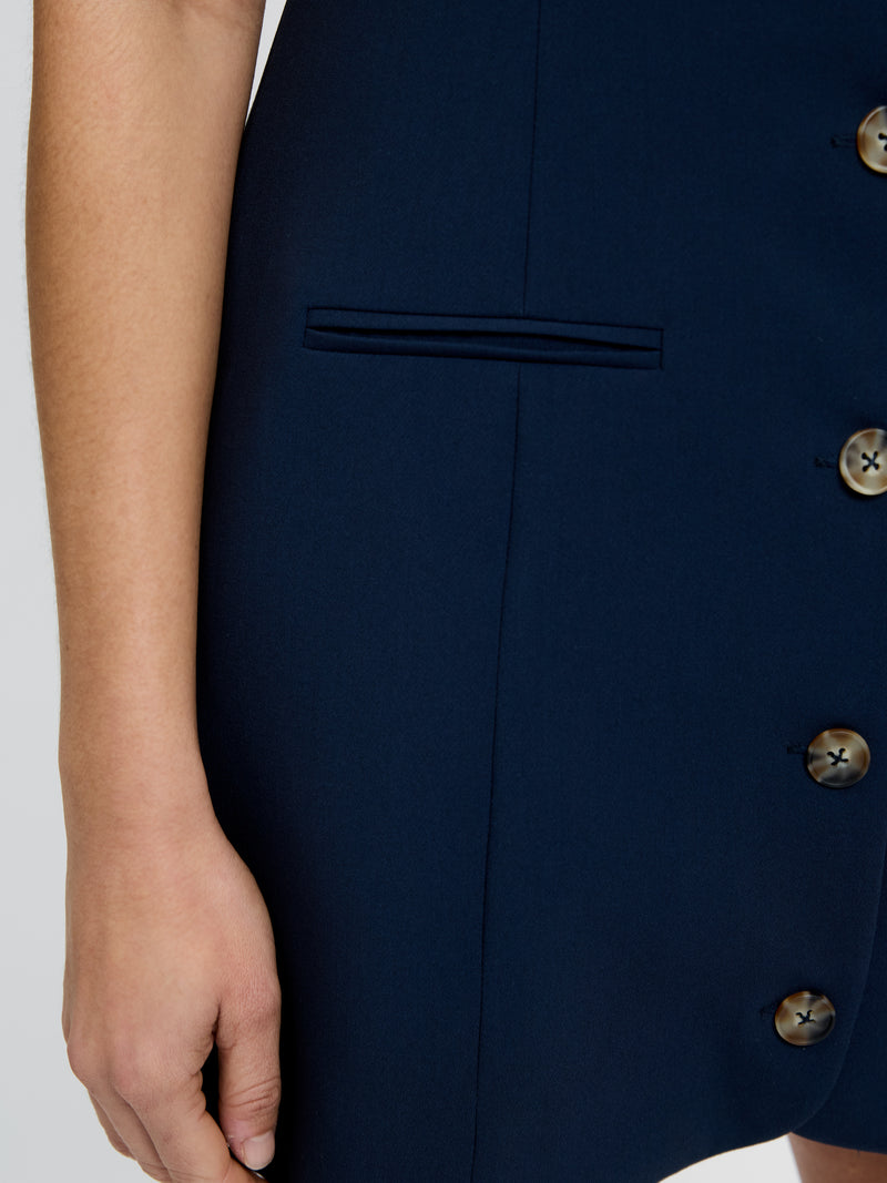 Azra Twill Square Neck Dress