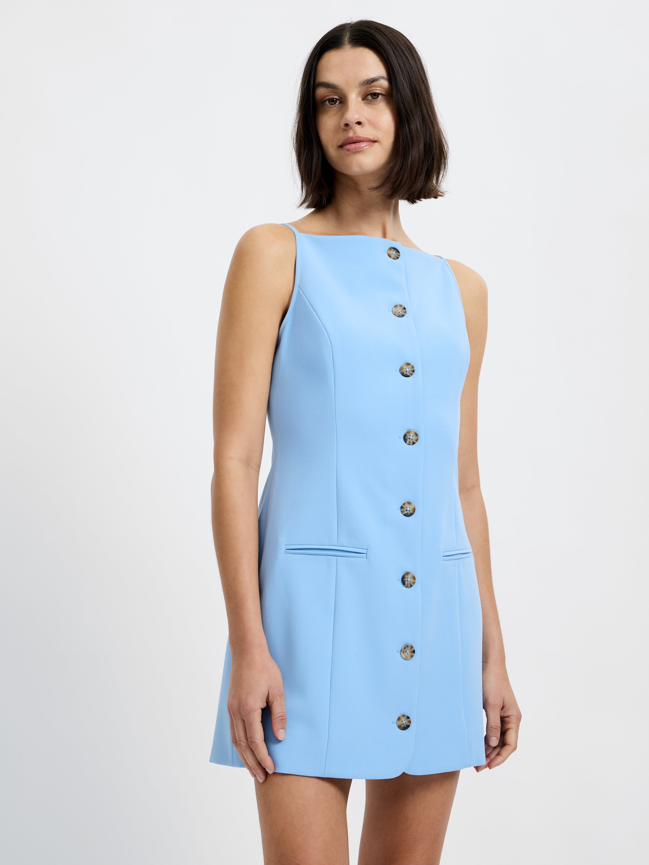 Azra Twill Slit Mini Dress | French Connection US