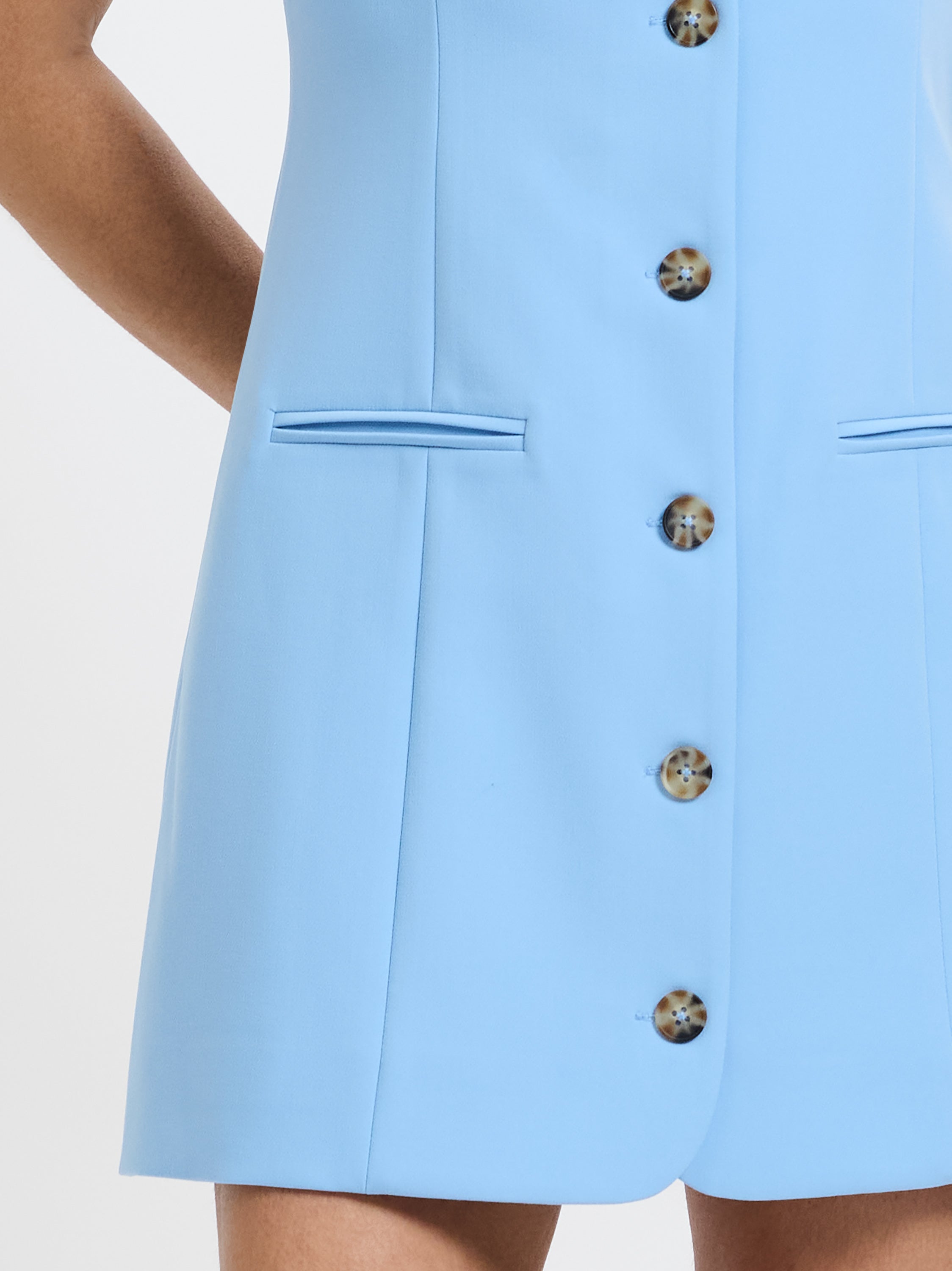 AZRA TWILL SQUARE NECK DRESS VIEW 3