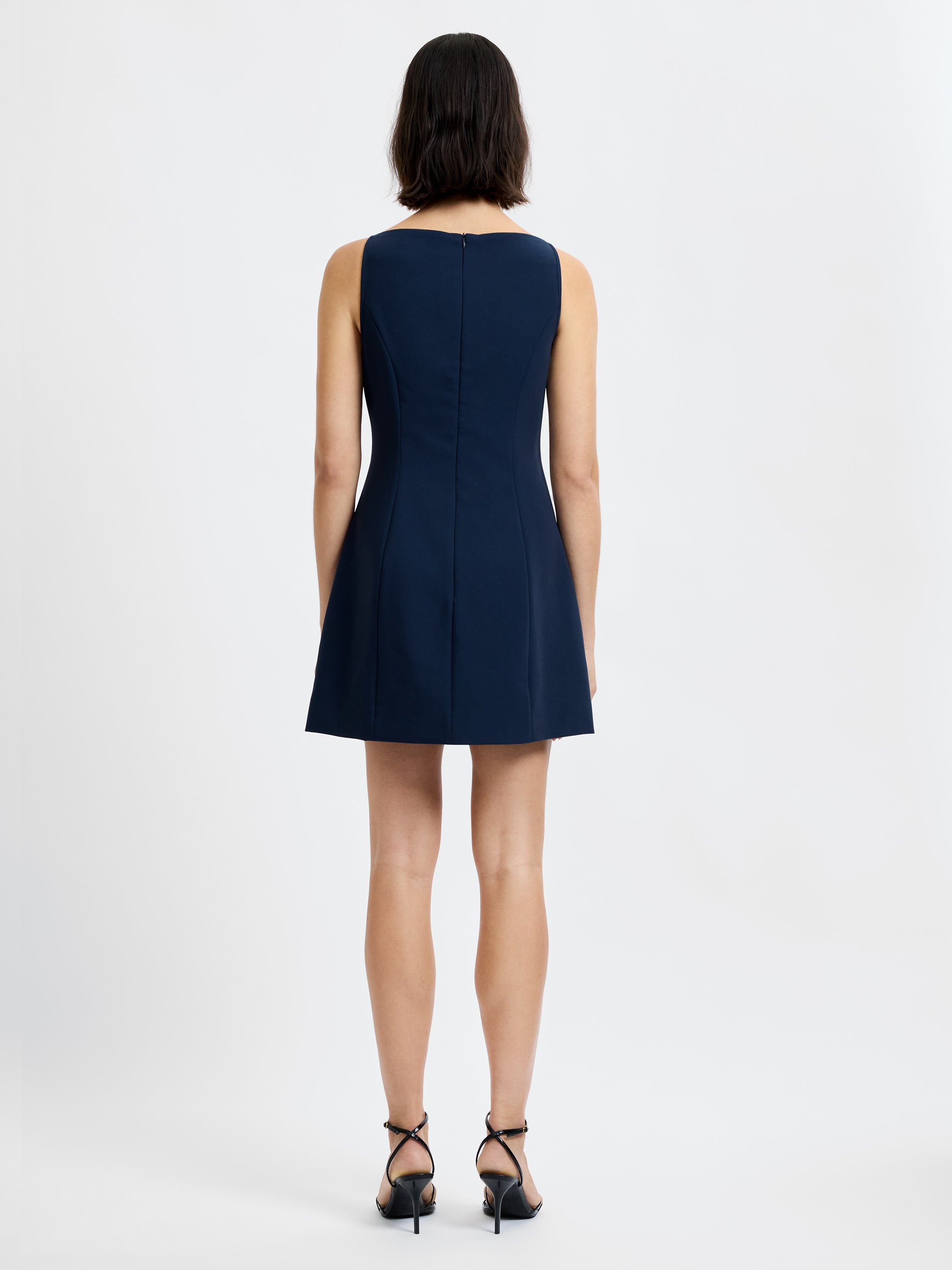 AZRA TWILL SQUARE NECK DRESS VIEW 4