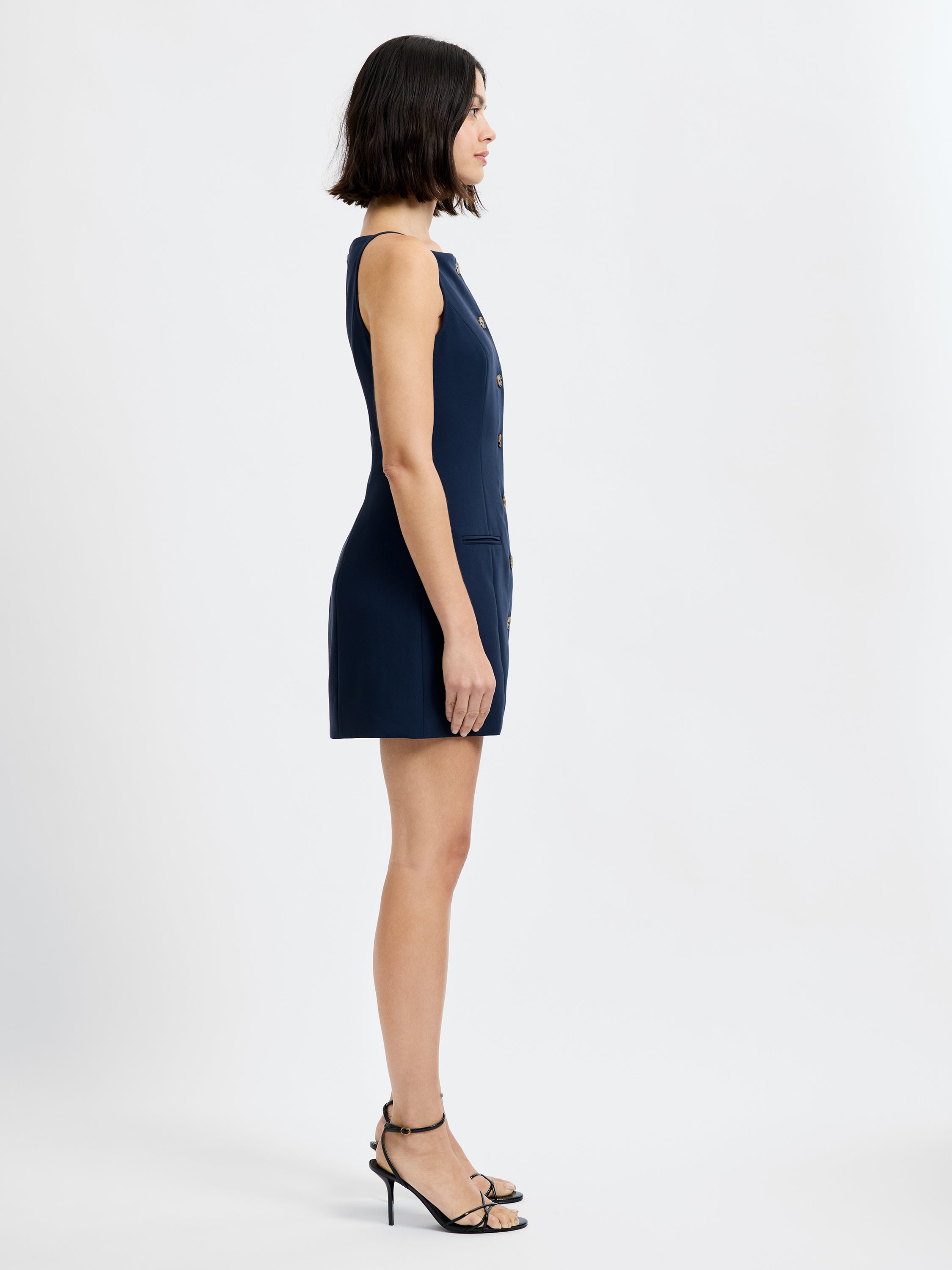 AZRA TWILL SQUARE NECK DRESS VIEW 5