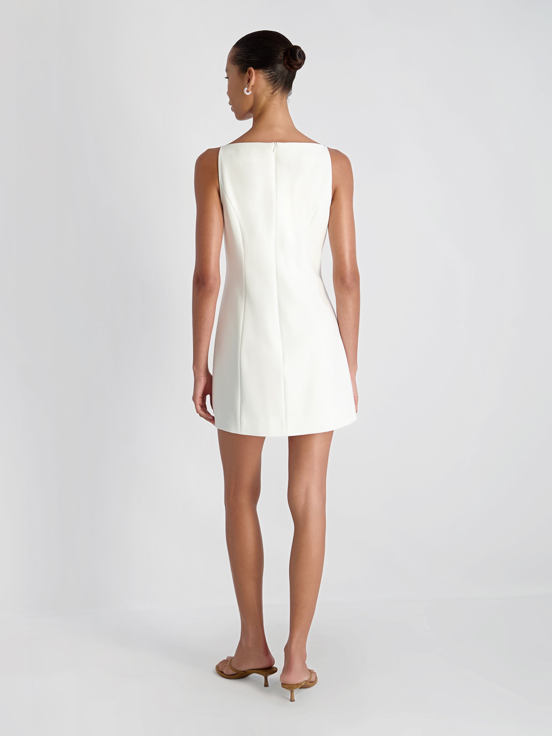 AZRA TWILL SQUARE NECK DRESS VIEW 3