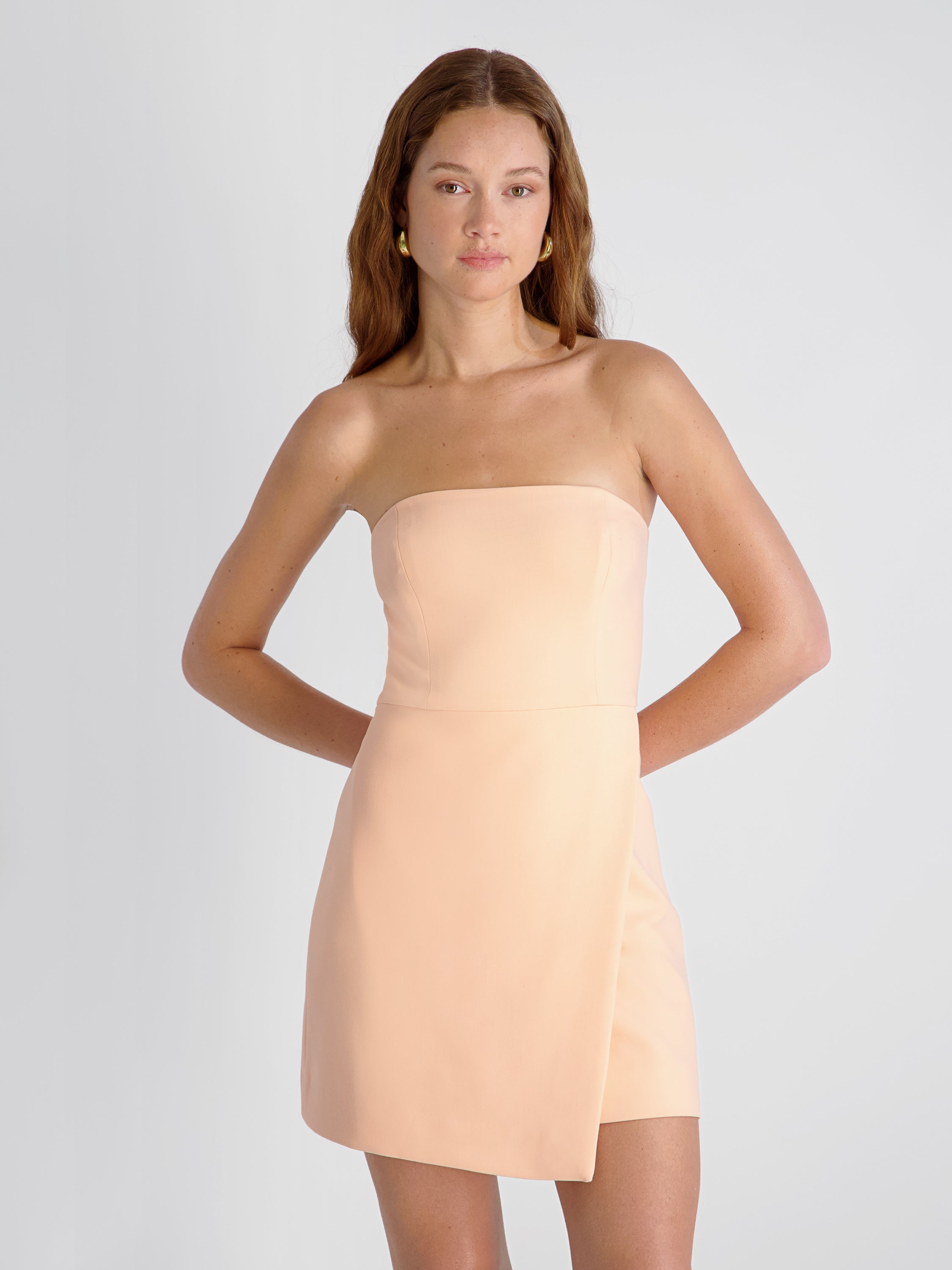 WHISPER STRAPLESS SLIT MINI DRESS View 1 | Dresses