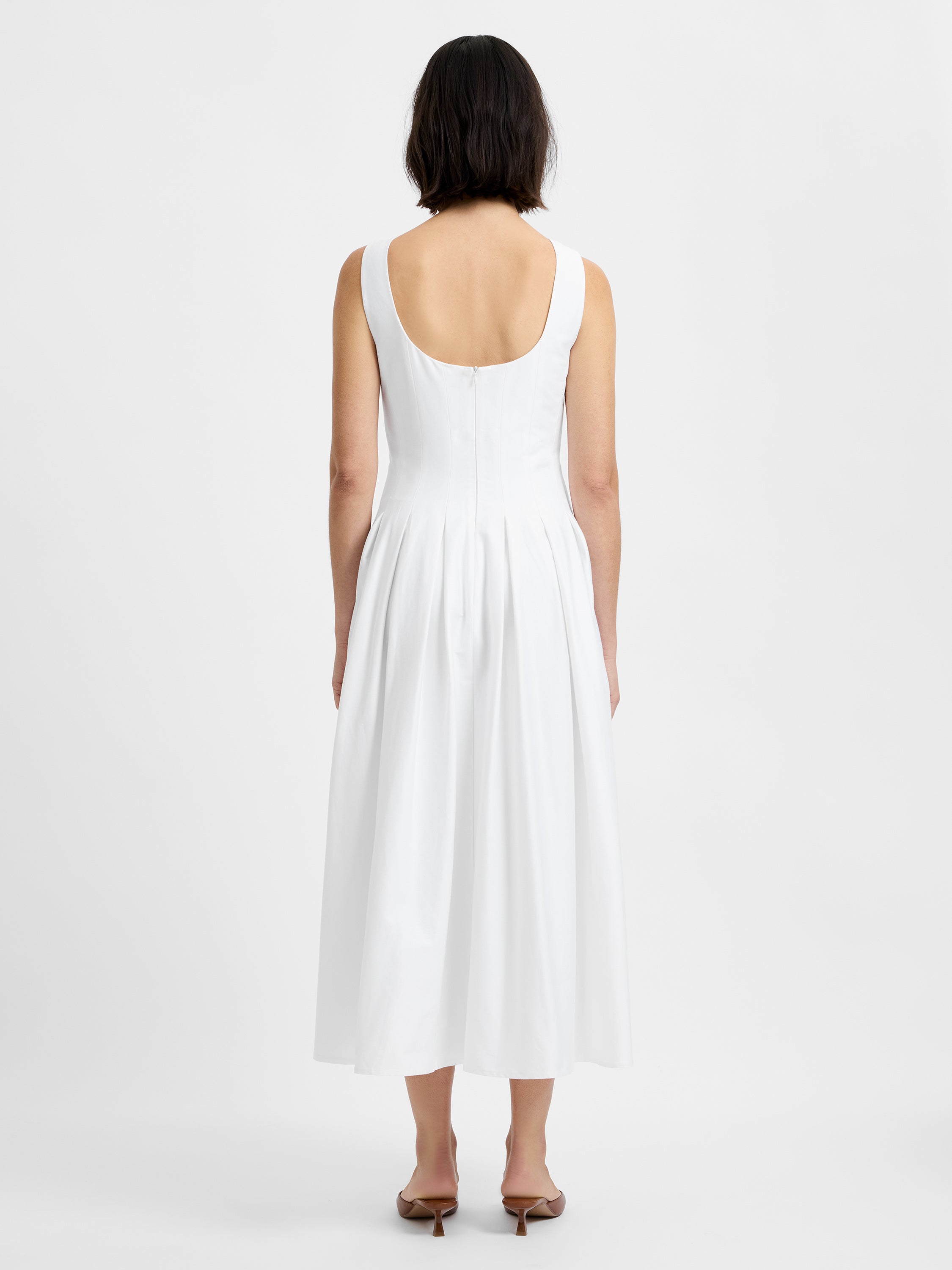 French Connection Cotton Sateen Midi Dress - Summer White / 4 French Connection Cotton Sateen Midi Dress - Summer White / 4