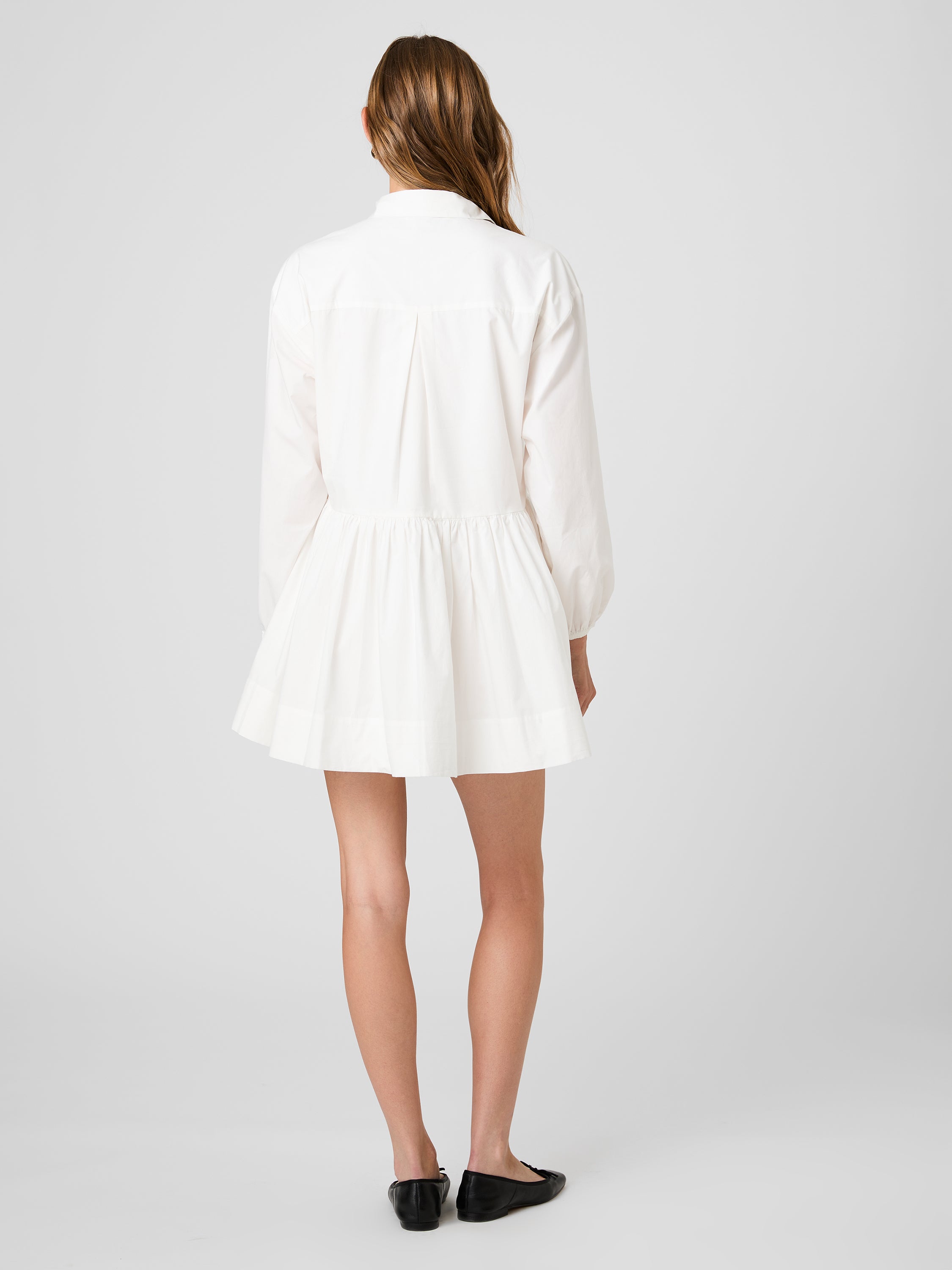 CAMBRIA COTTON FLARE MINI LONG SLEEVE DRESS VIEW 6 | Sale