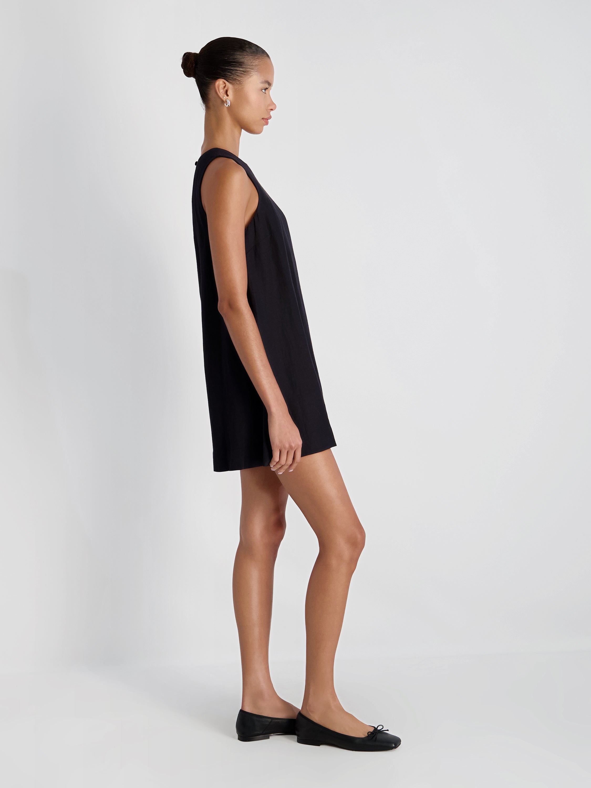 COOPER LINEN SLEEVELESS MINI DRESS VIEW 5