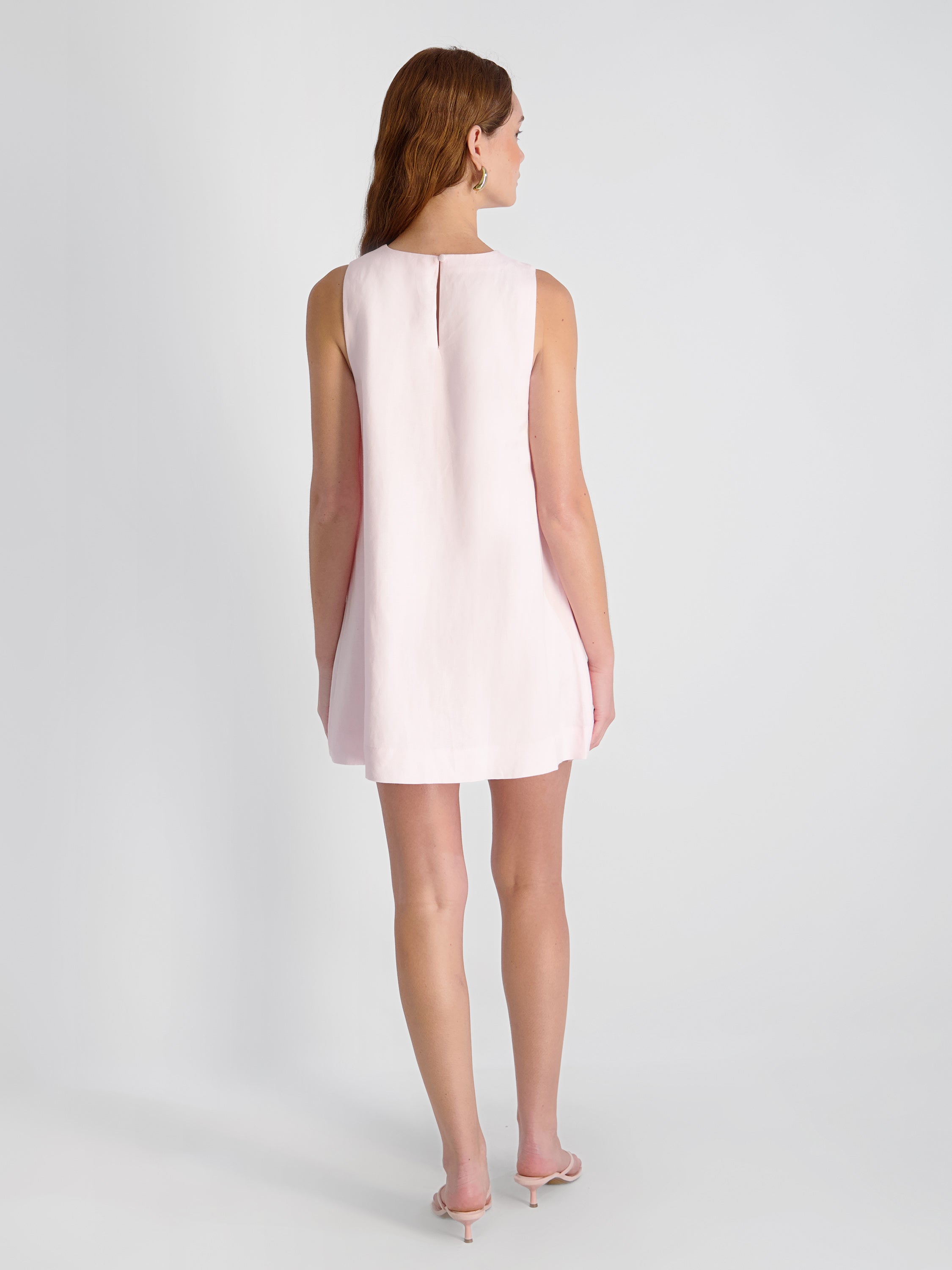 Cooper Linen Sleeveless Mini Dress in Pink Icing | French Connection Cooper Linen Sleeveless Mini Dress in Pink Icing | French Connection