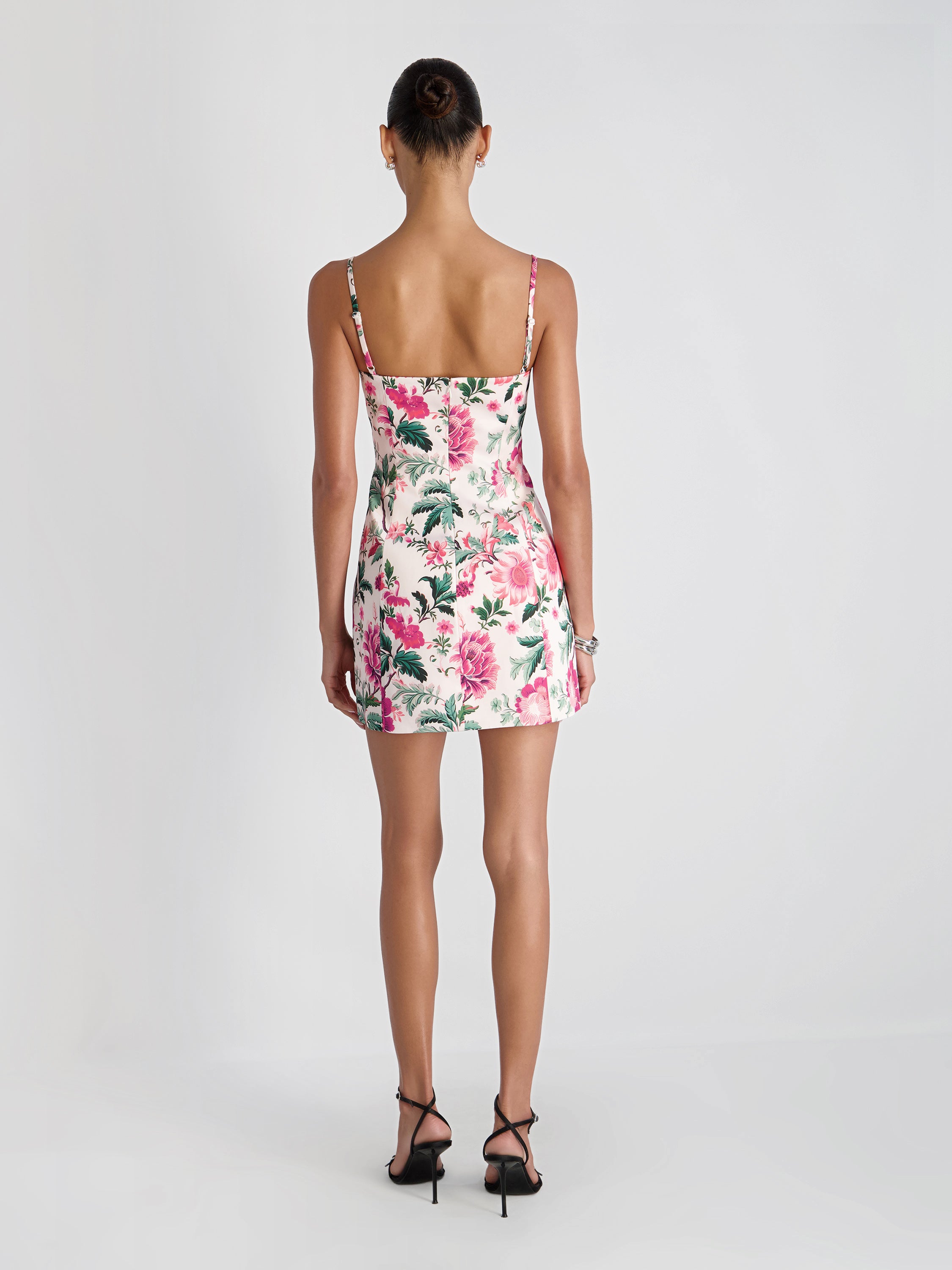 YORK SATIN CHRISTA FLEUR MINI DRESS VIEW 3