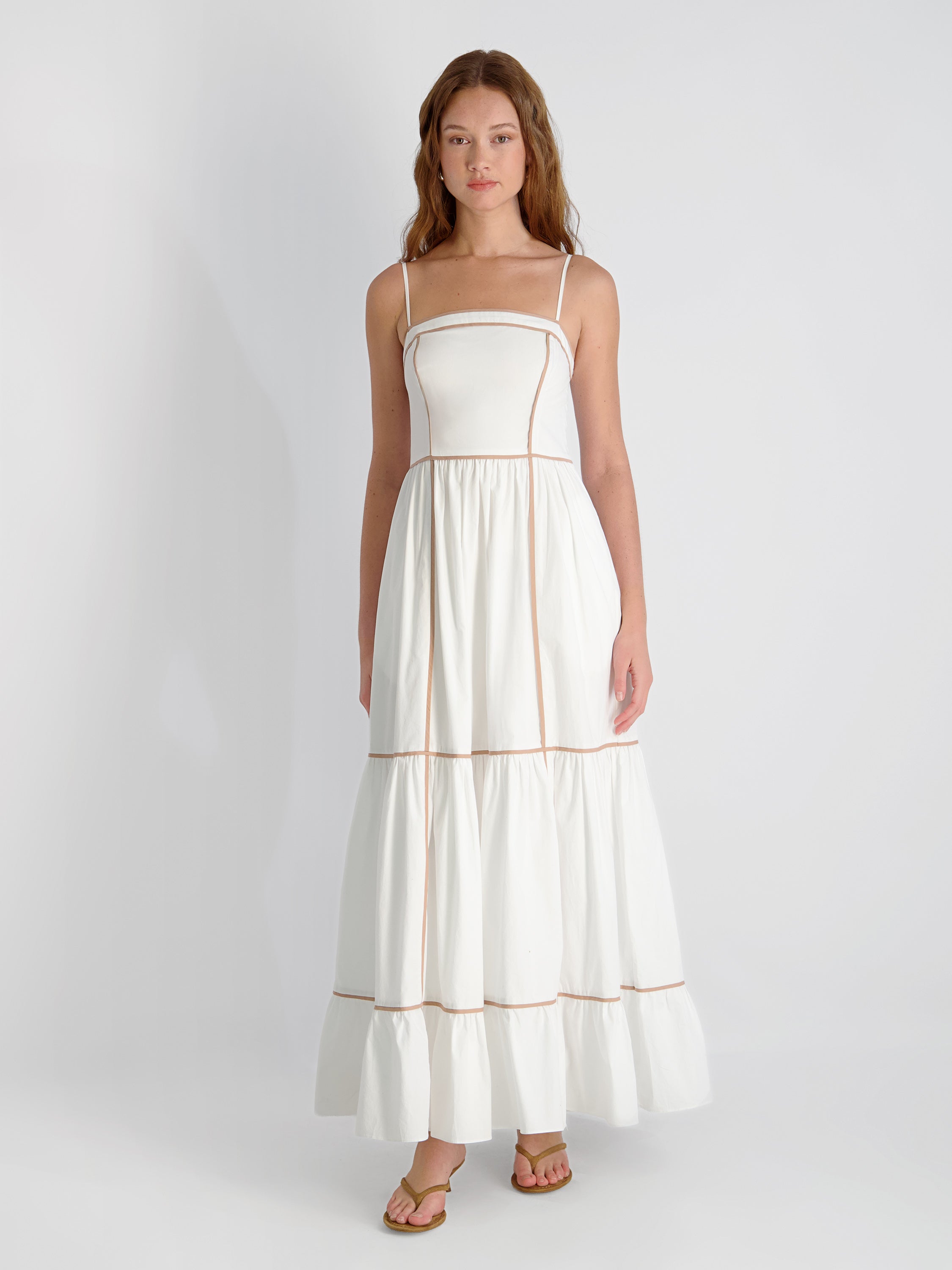 Cambria Cotton Contrast Trim Maxi Dress | French Connection US Cambria Cotton Contrast Trim Maxi Dress | French Connection US