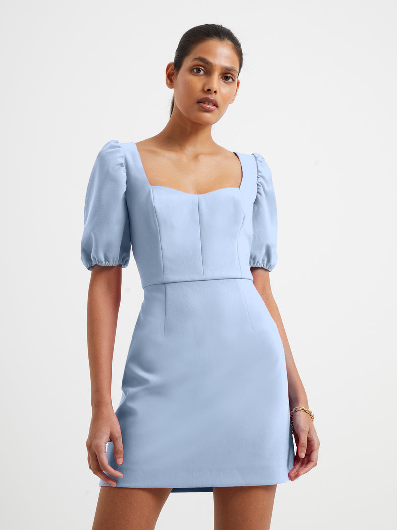 Berina Whisper Puff Sleeve Dress Placid Blue | French Connection US