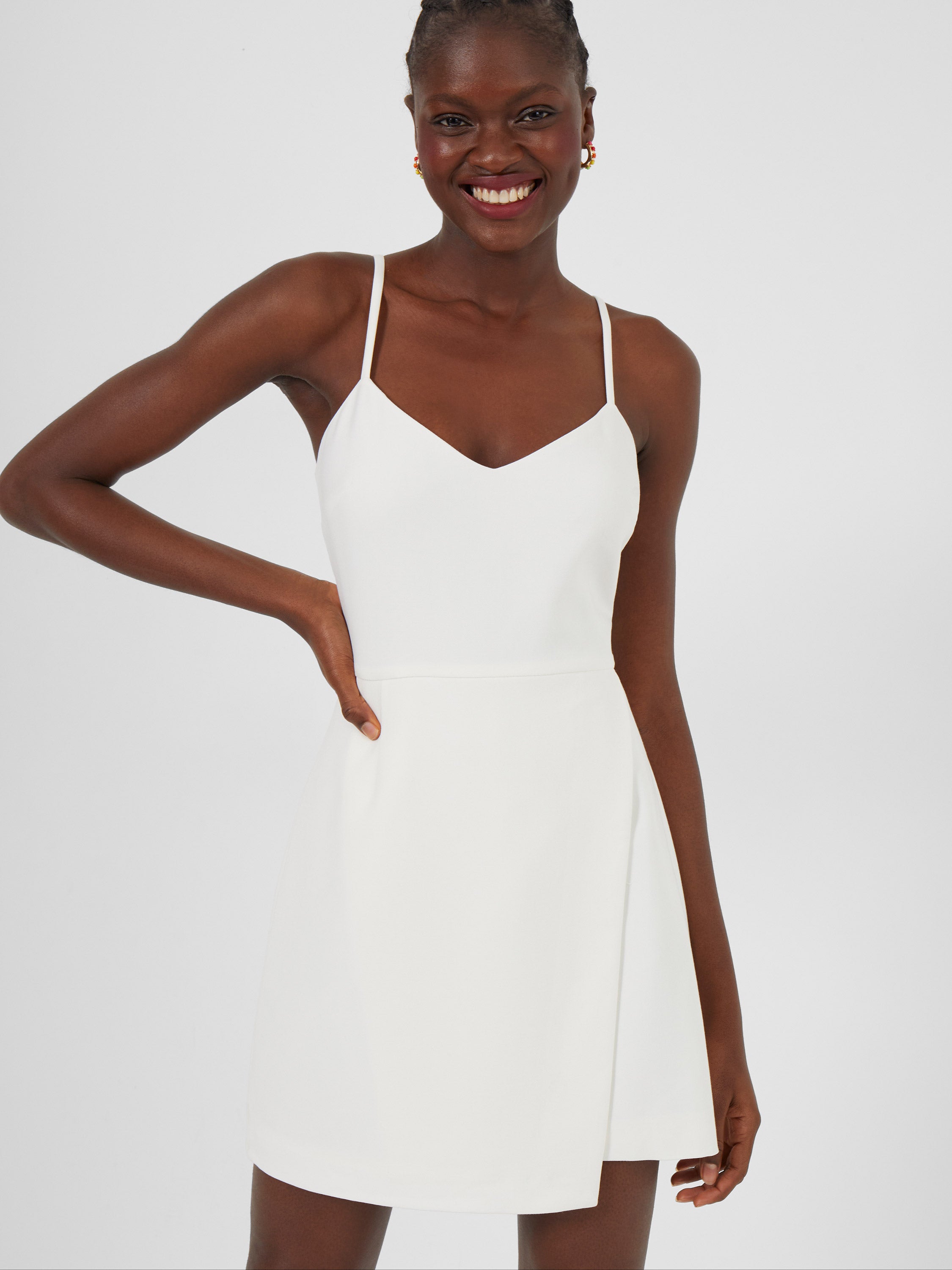 Whisper Envelope Skirt Dress Summer White | French Connection US Whisper Envelope Skirt Dress Summer White | French Connection US
