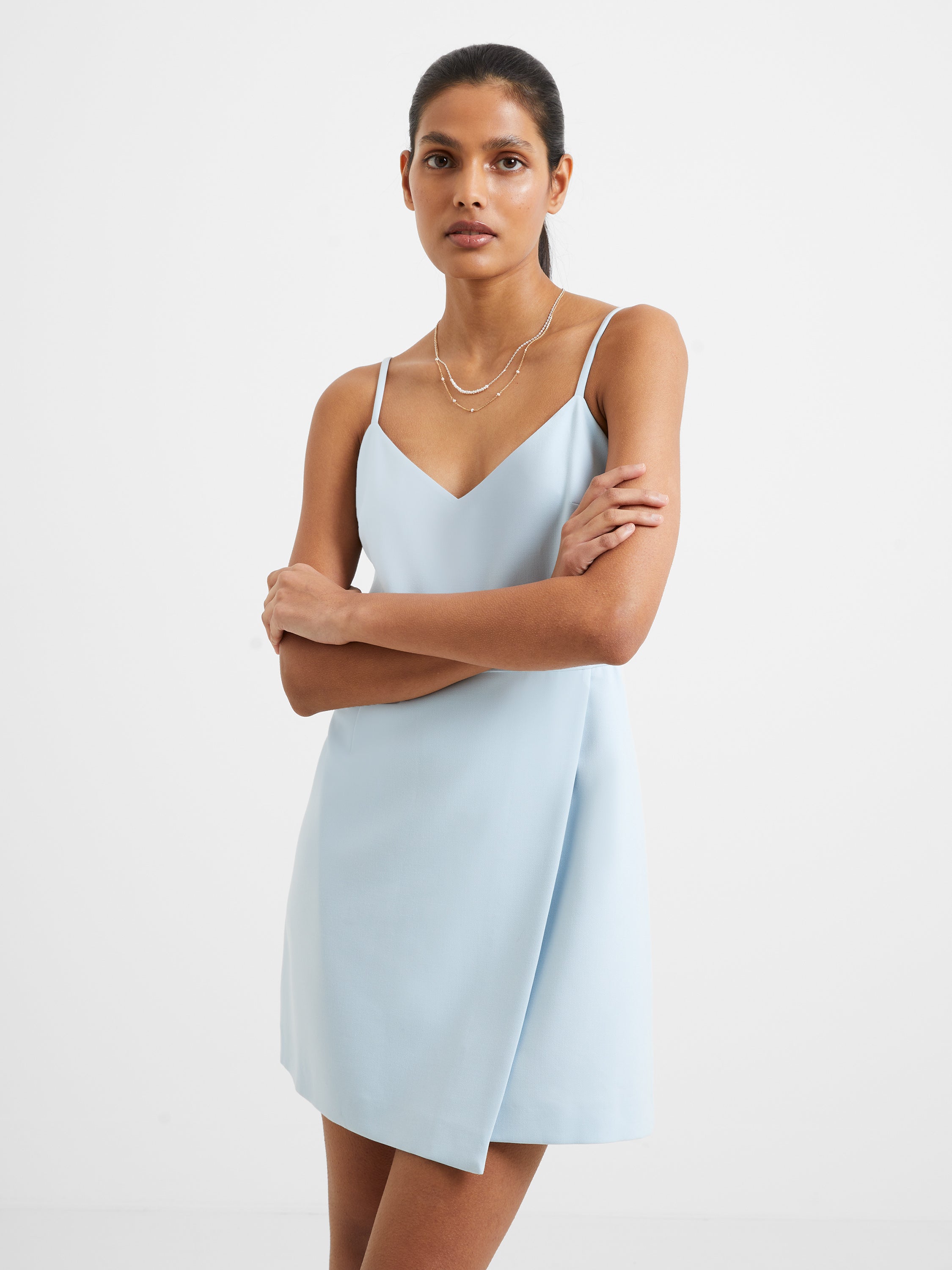 Whisper Envelope Skirt Dress Light Dream Blue French Connection US