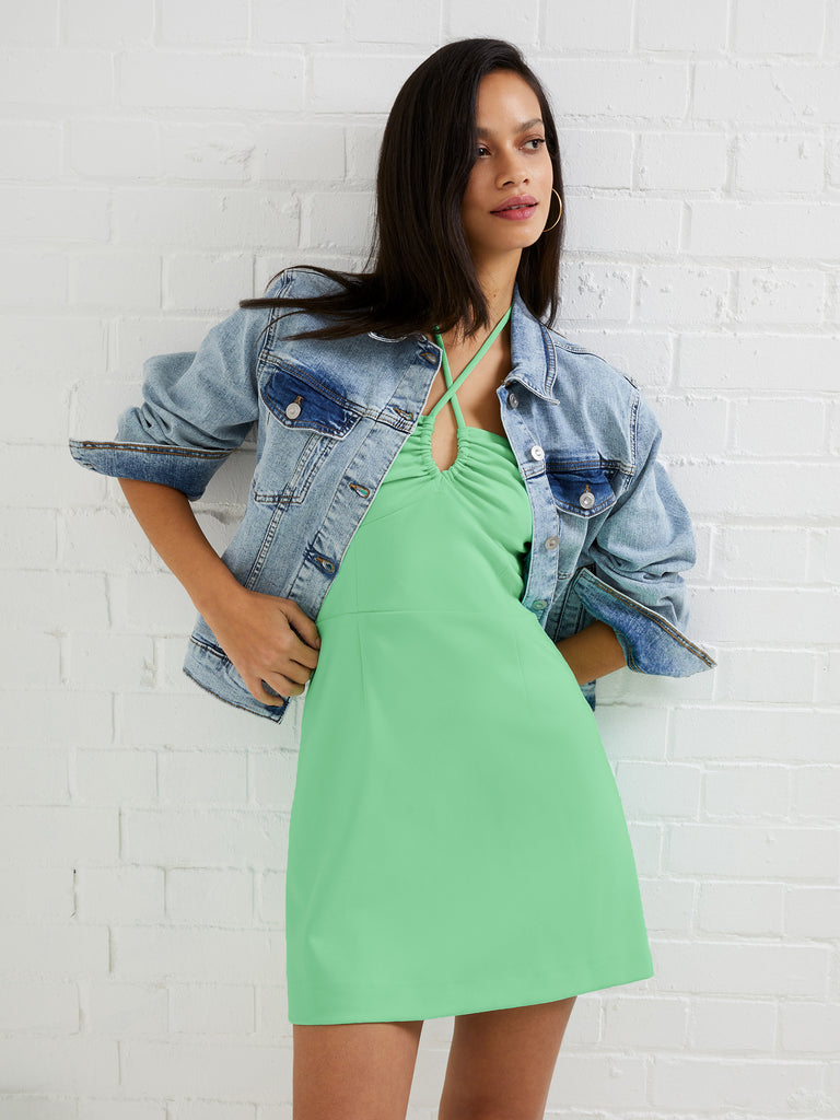 Whisper Ruth Halter Neck Dress Matcha Mint | French Connection US