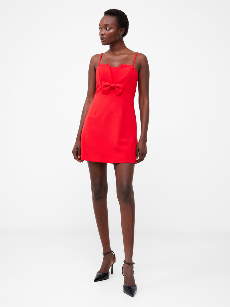 Whisper Bow Strappy Dress Royal Scarlet | French Connection US
