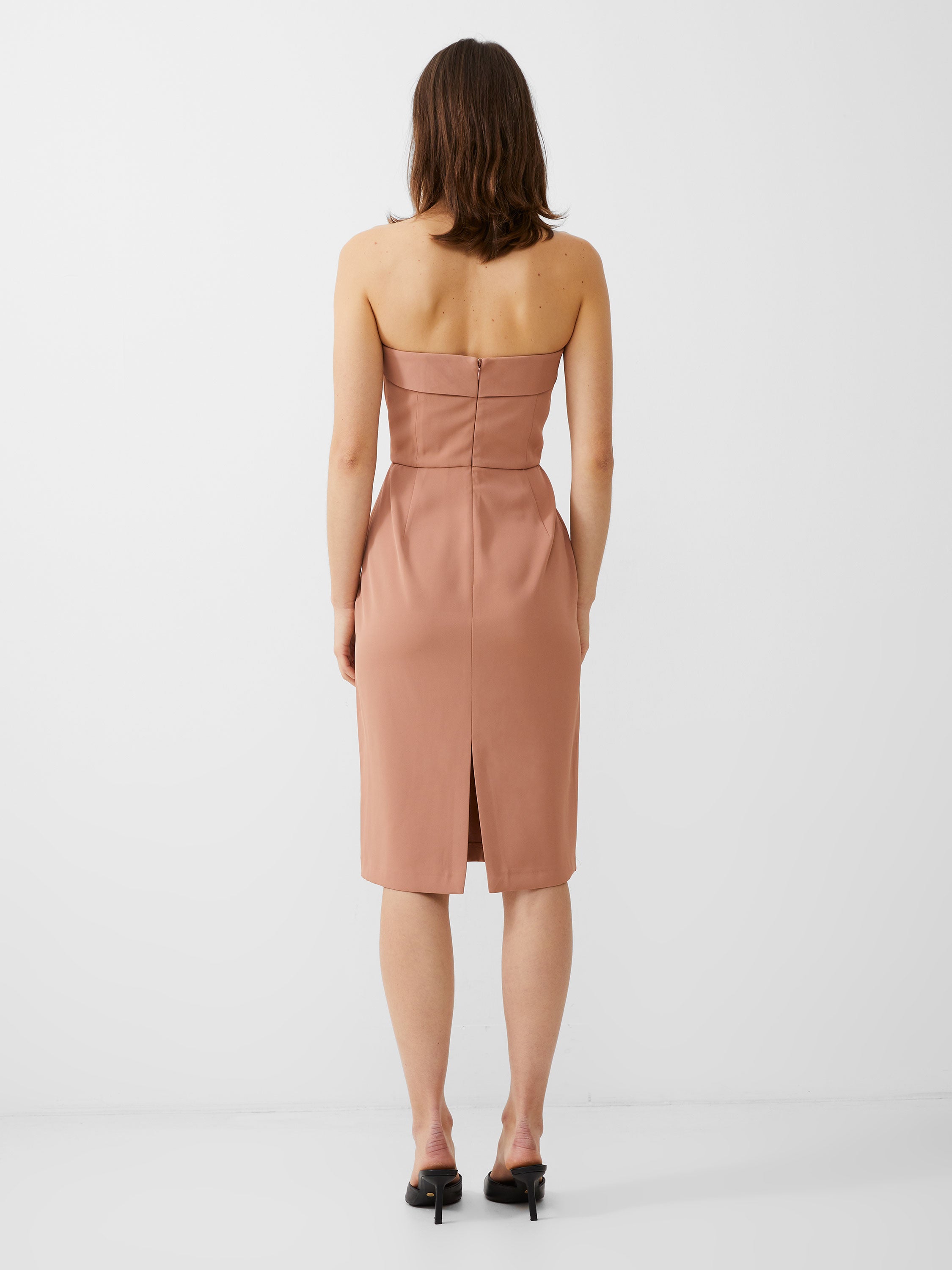Harry Suiting Strapless Dress Mocha Mousse | French Harry Suiting Strapless Dress Mocha Mousse | French