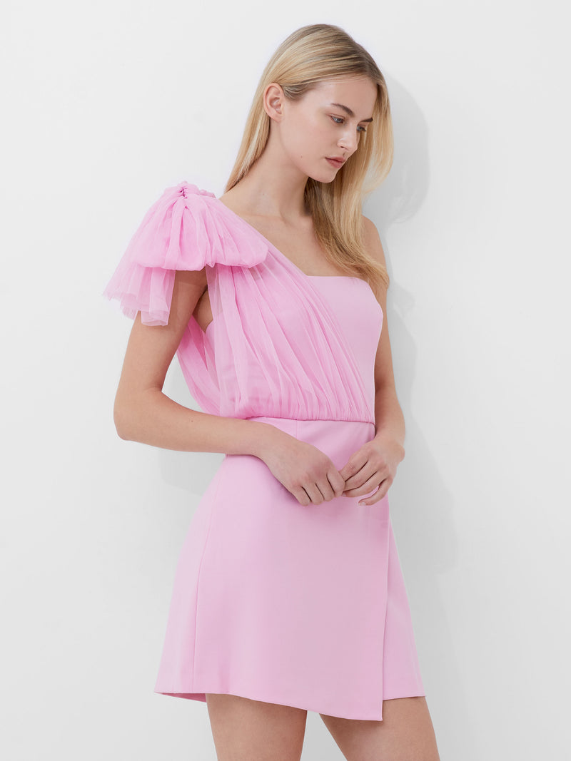 Whisper One Shoulder Tulle Dress Lilac Sachet | French Connection US