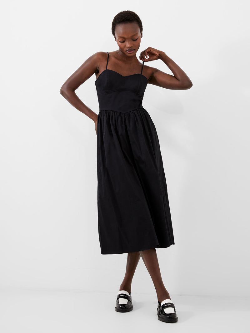 Black strappy midi dress best sale