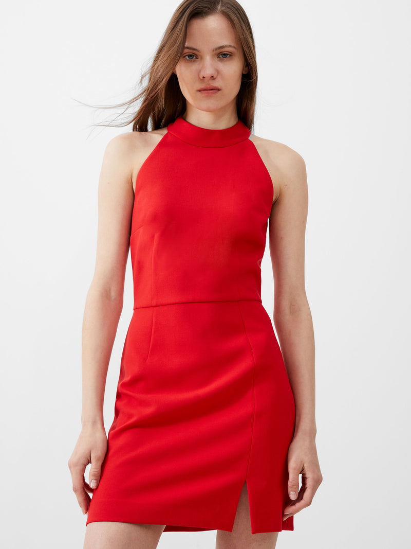 Whisper Racer Neck Dress True Red French Connection US