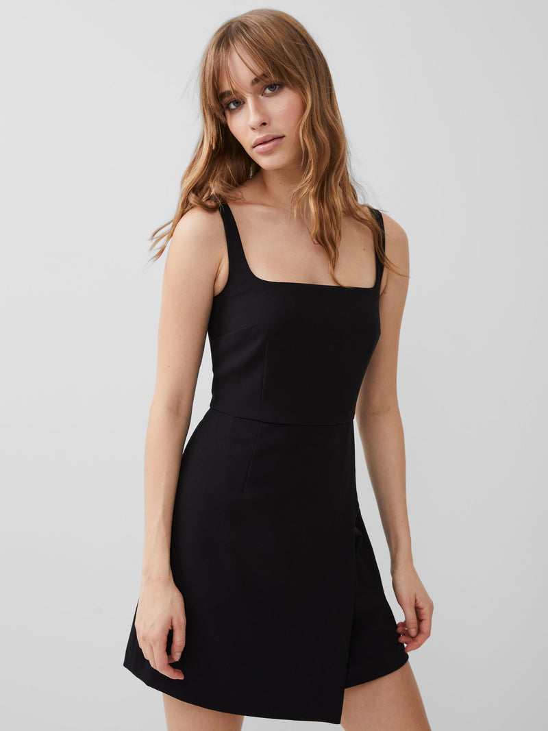 Whisper Strappy Envelope Dress Blackout French Connection US