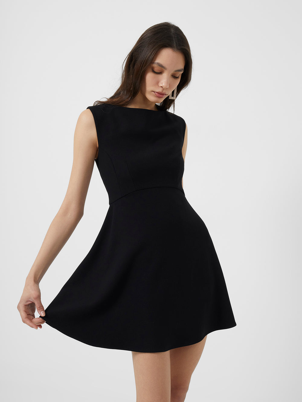 Whisper Classic Sleeveless Mini Dress Blackout | French Connection US